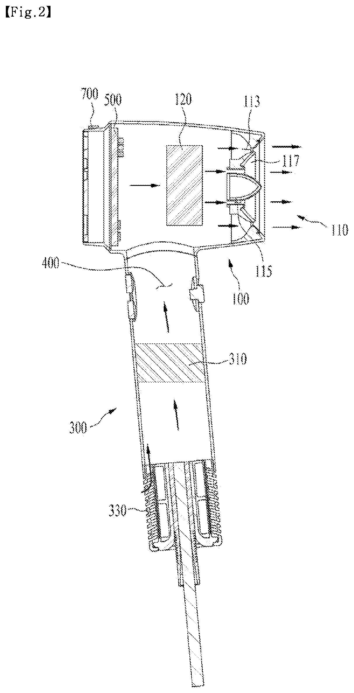Patent US12611020 Figure 2 – Hair dryer