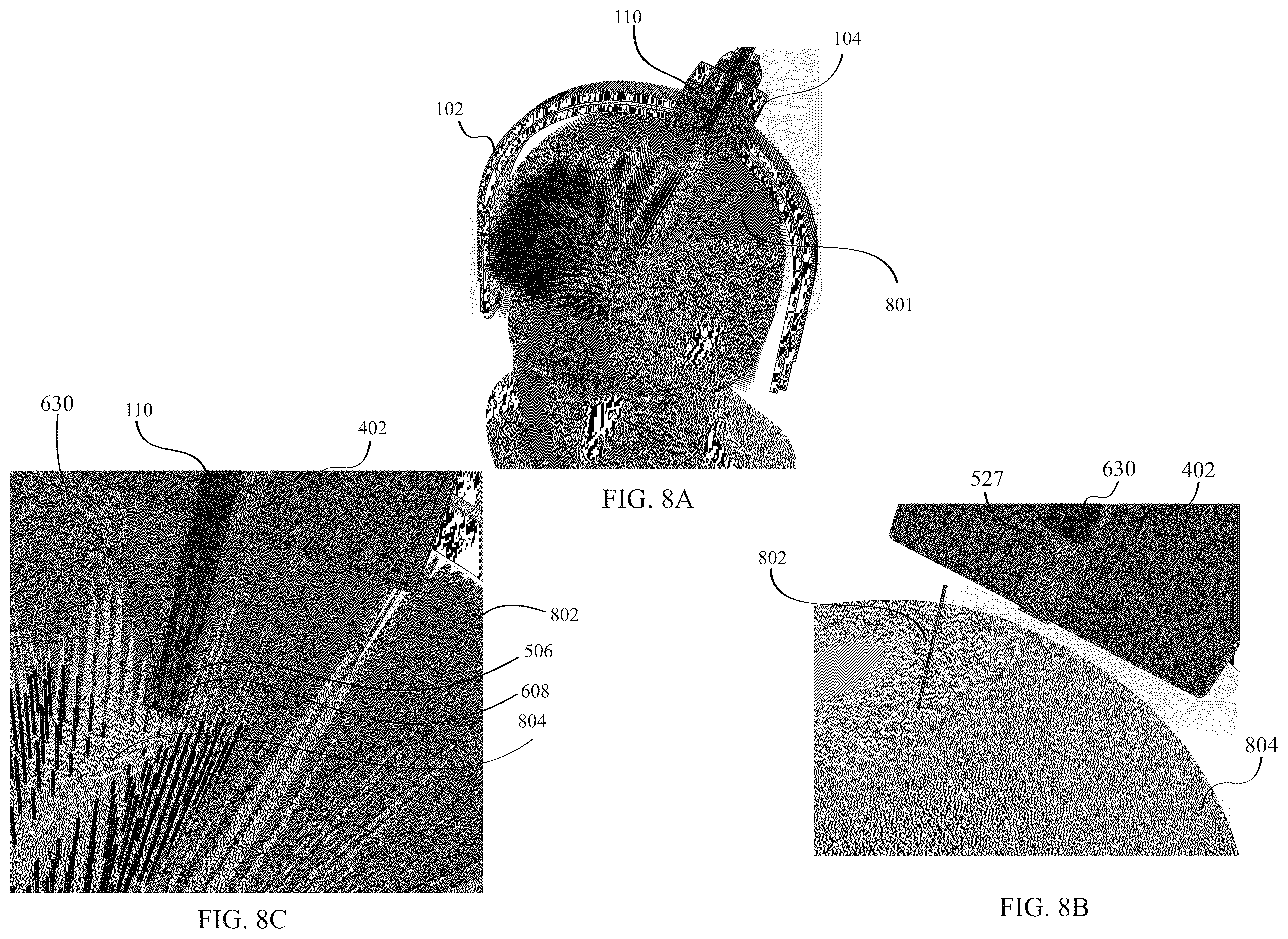 Patent US12611022 Figure 8 – Apparatus and method for wearable automated hair health-monitor and styler