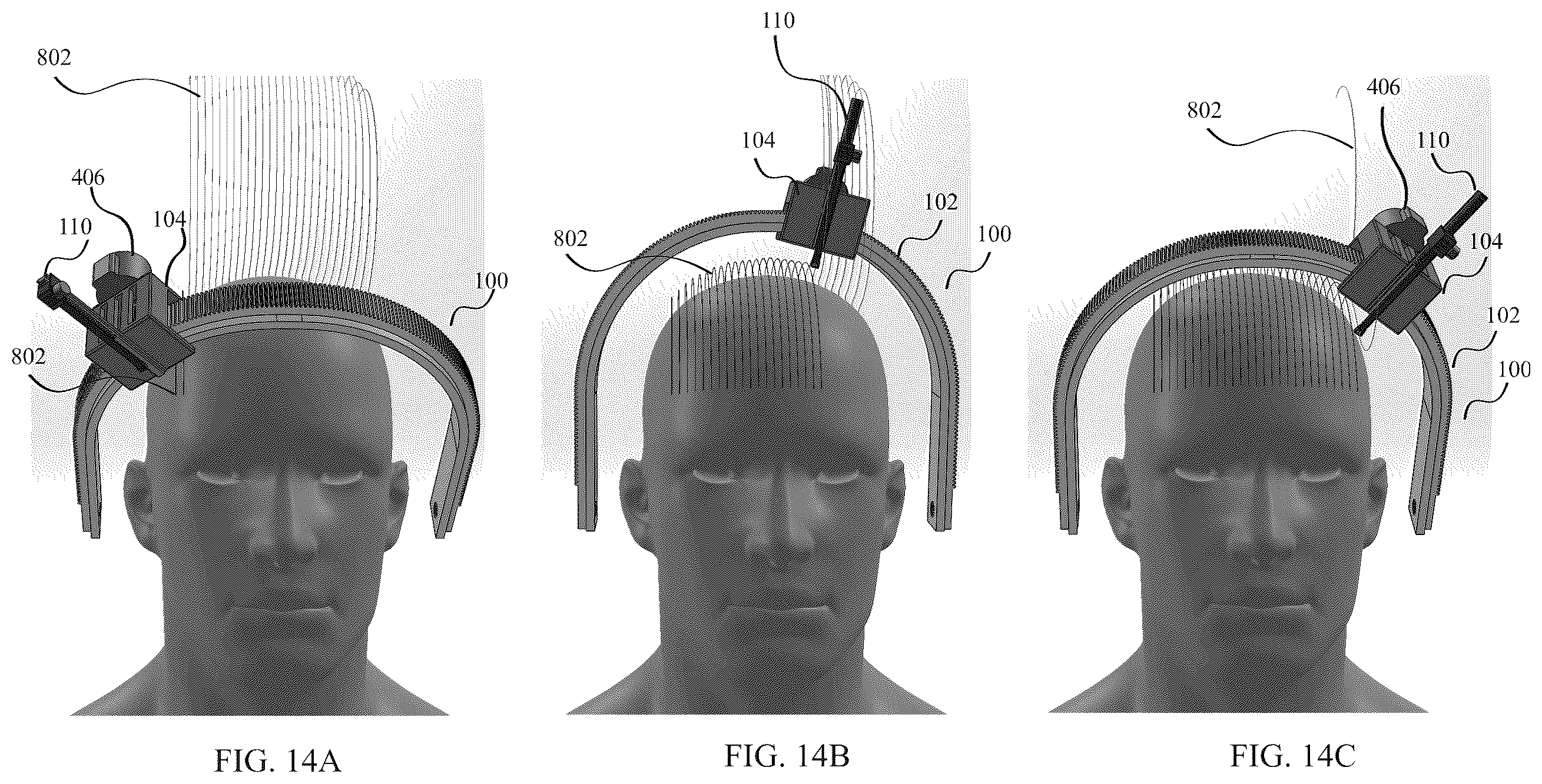 Patent US12611022 Figure 14 – Apparatus and method for wearable automated hair health-monitor and styler