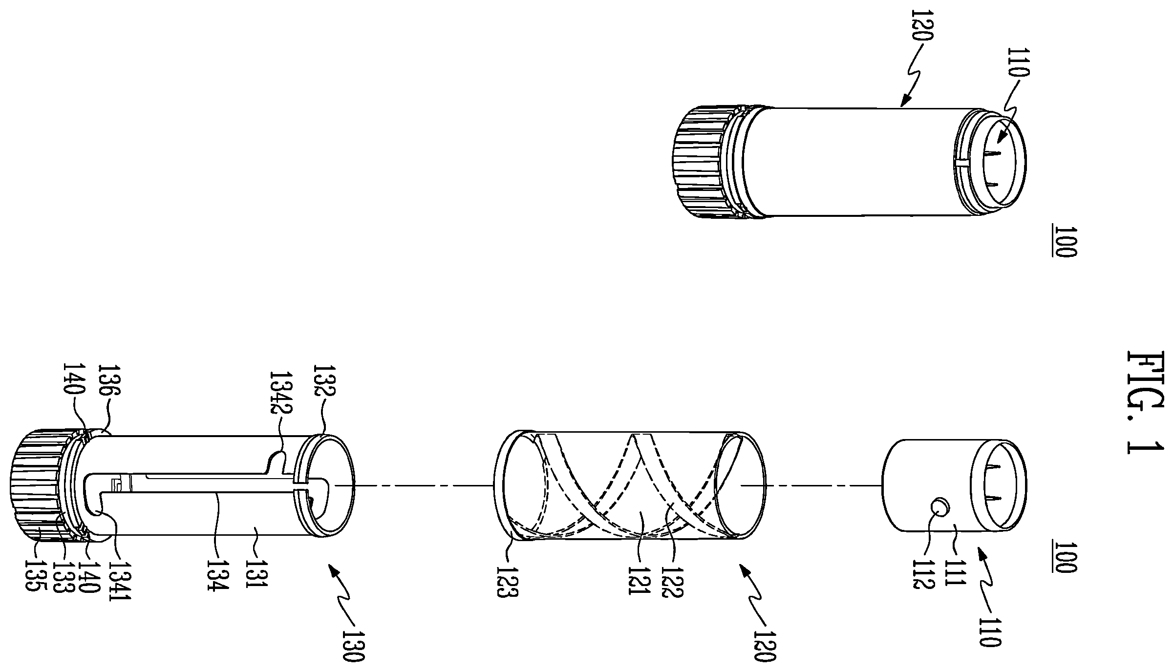 Patent US12611024 Figure 1 – Cosmetic container