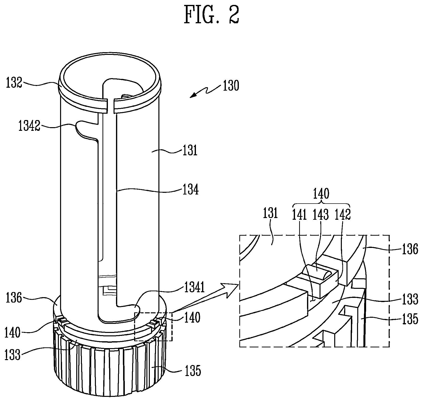 Patent US12611024 Figure 2 – Cosmetic container