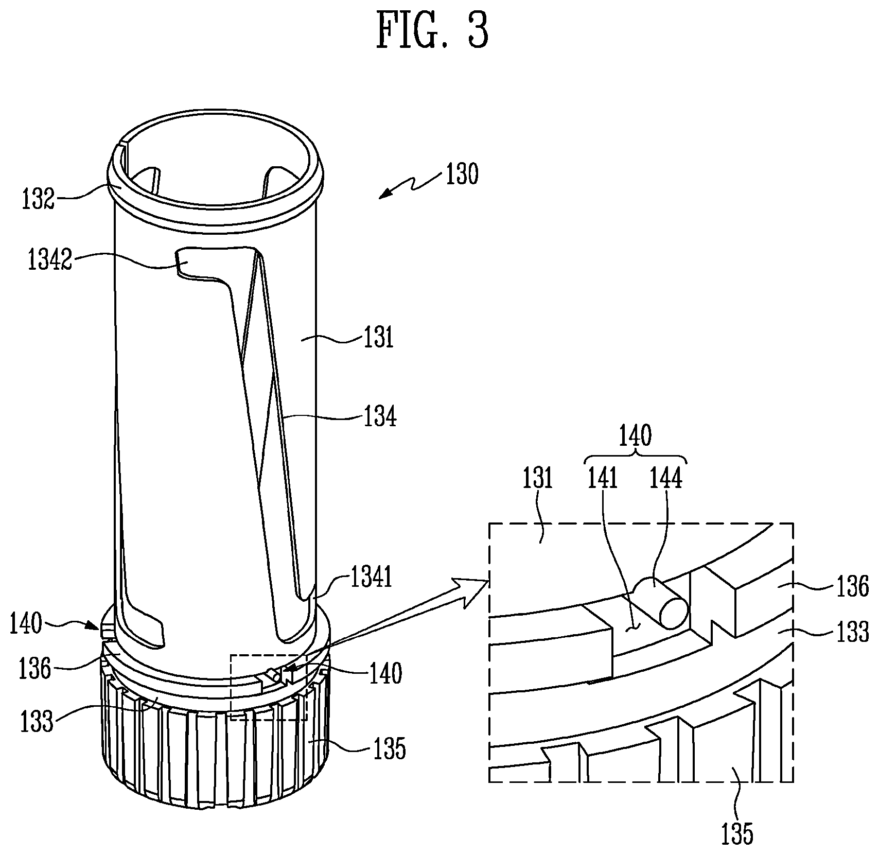 Patent US12611024 Figure 3 – Cosmetic container