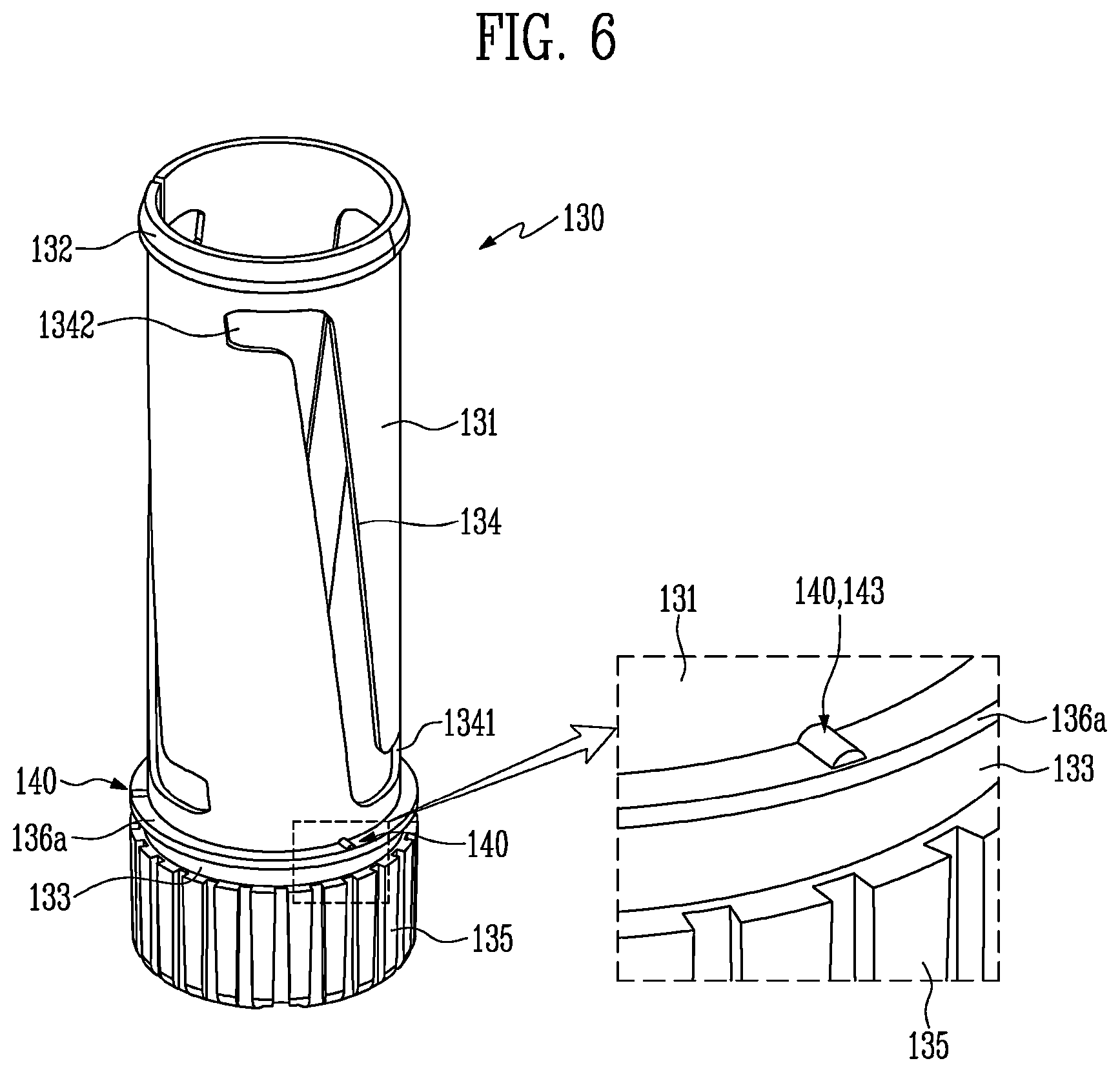Patent US12611024 Figure 6 – Cosmetic container