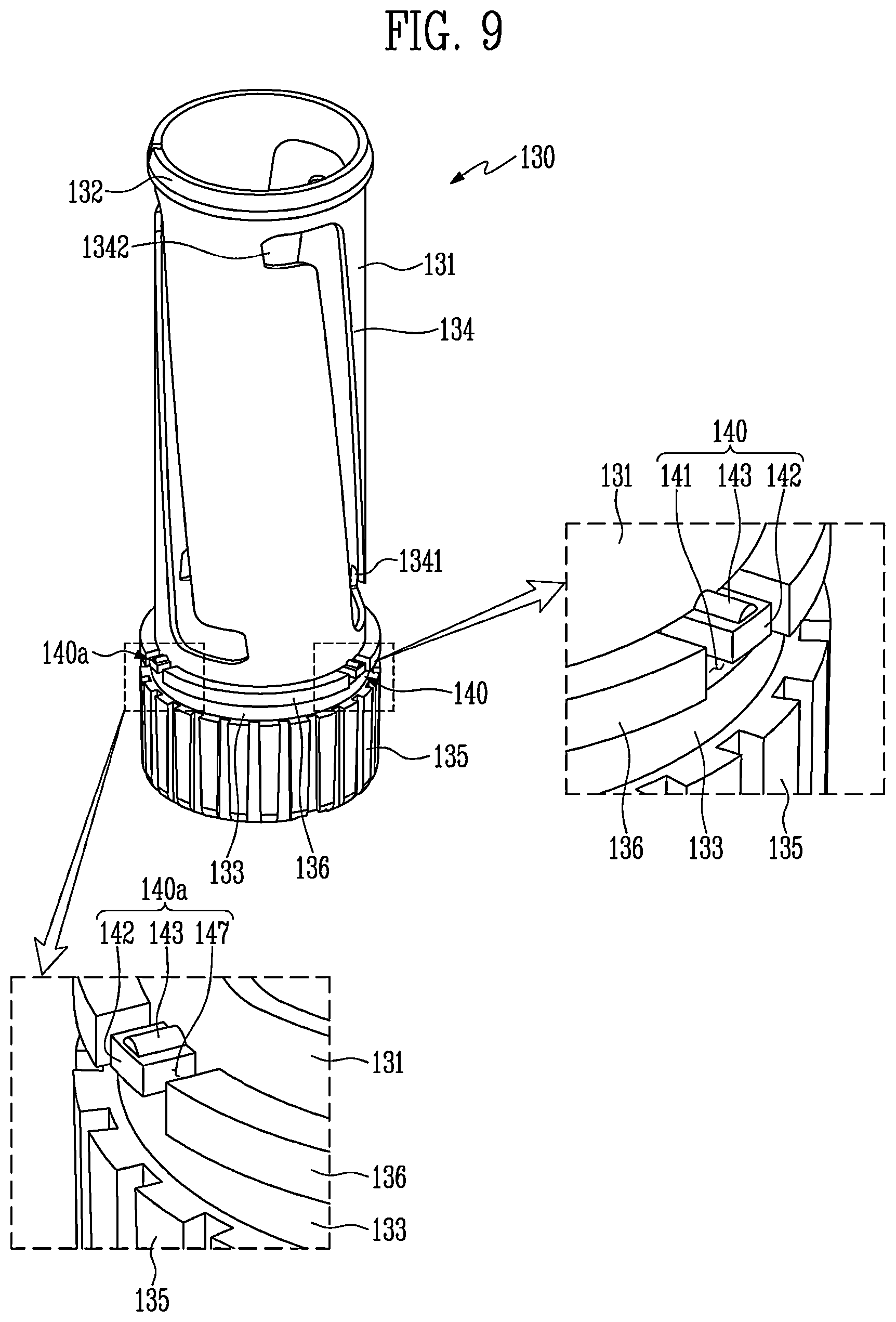 Patent US12611024 Figure 9 – Cosmetic container