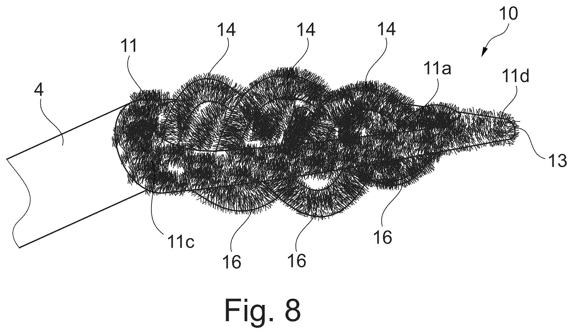 Patent US12611025 Figure 5 – Applicator for applying makeup to human keratin fibres, in particular the eyebrows