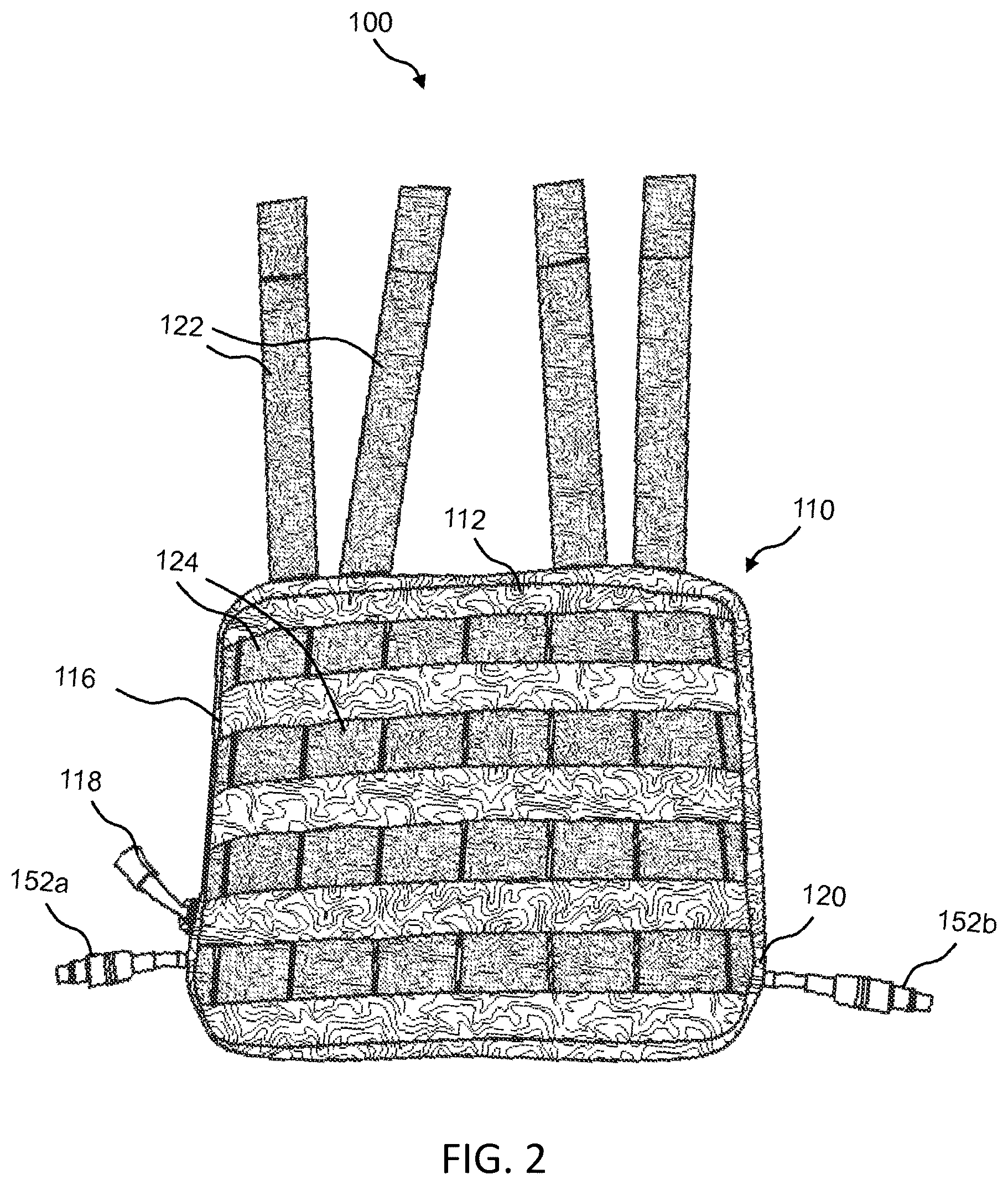 Patent US12611026 Figure 2 – Wearable and replaceable pouch or skin for holding a portable battery pack