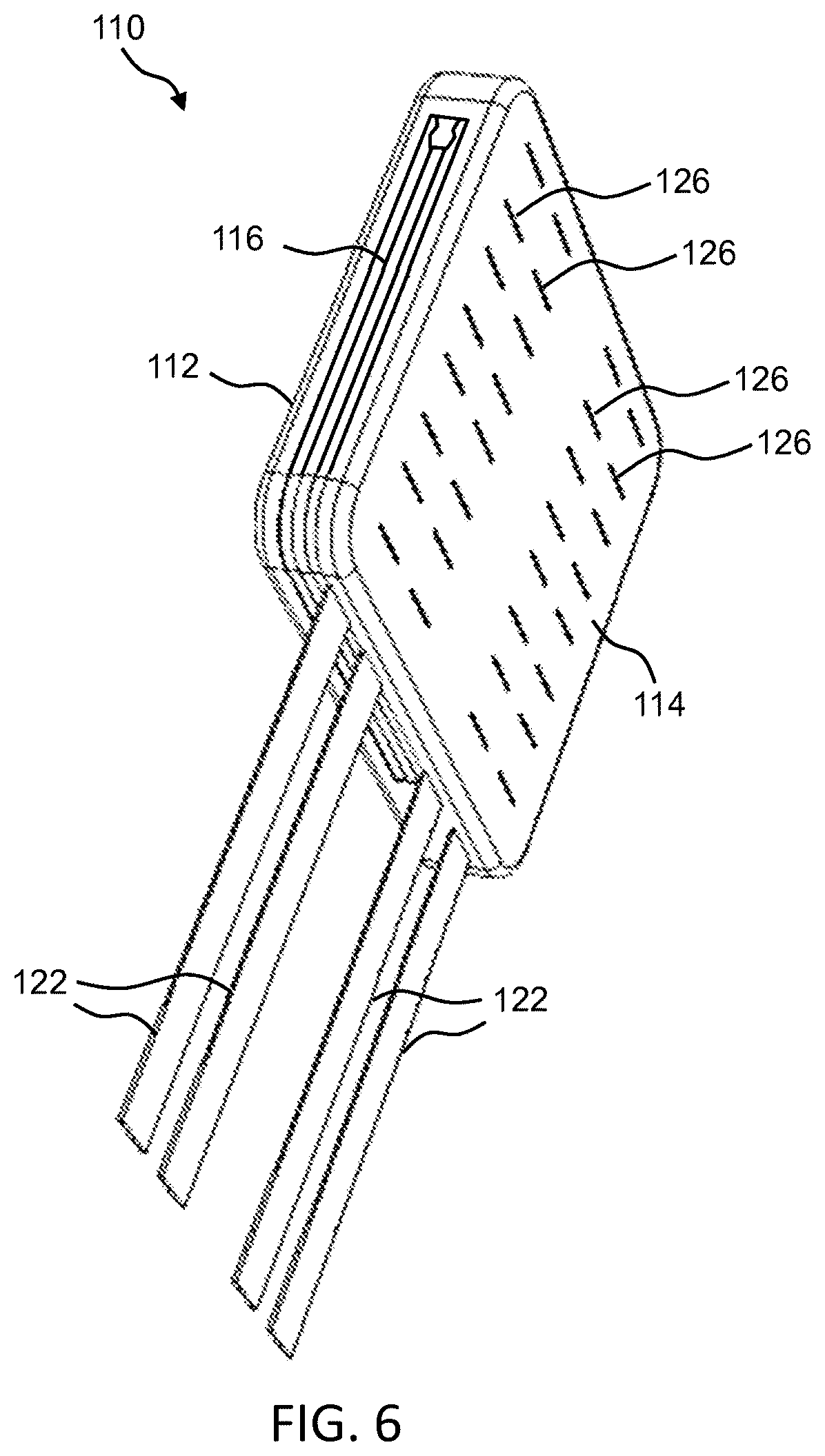 Patent US12611026 Figure 6 – Wearable and replaceable pouch or skin for holding a portable battery pack