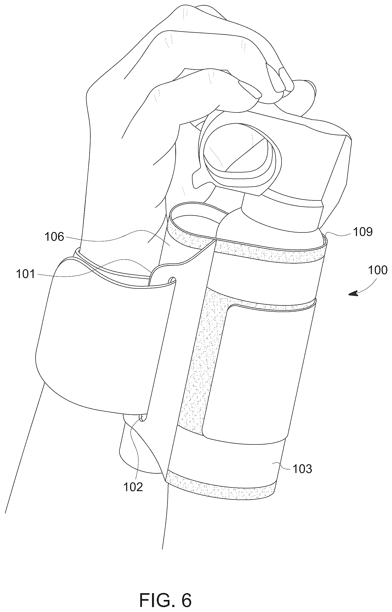Patent US12611027 Figure 5 – Bear spray canister carrying and deployment device