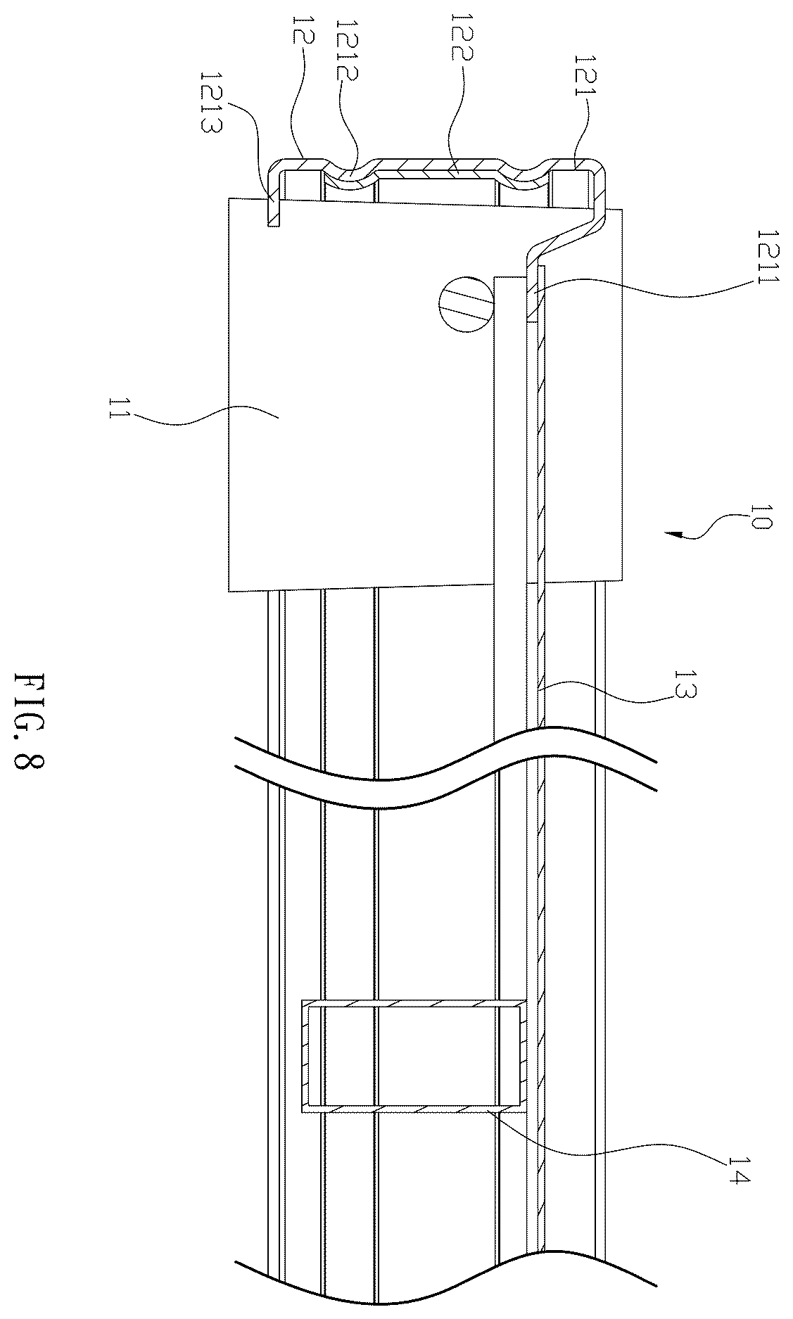 Patent US12611031 Figure 7 – Storage shelf