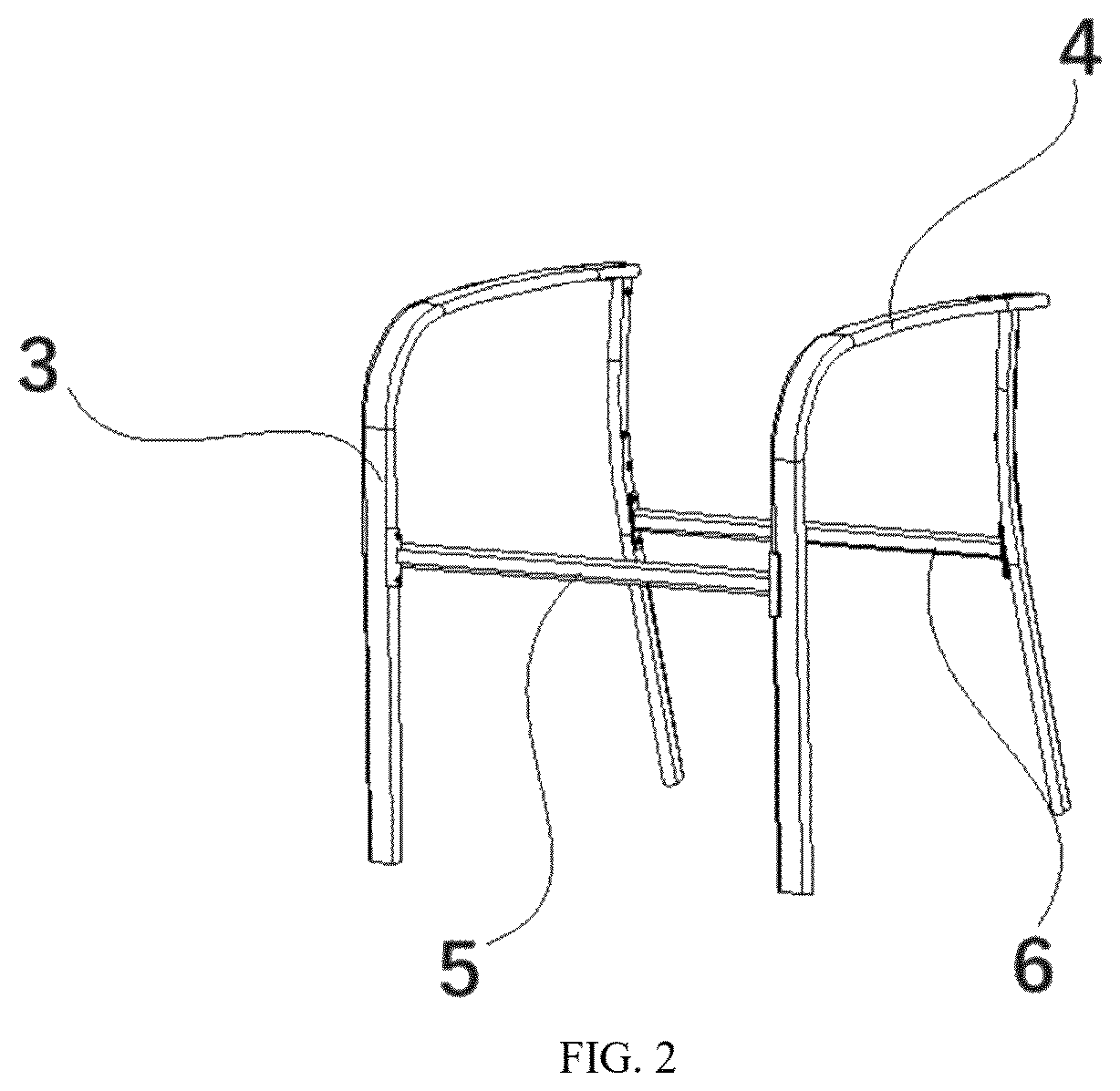 Patent US12611035 Figure 2 – Easy-to-transport chair