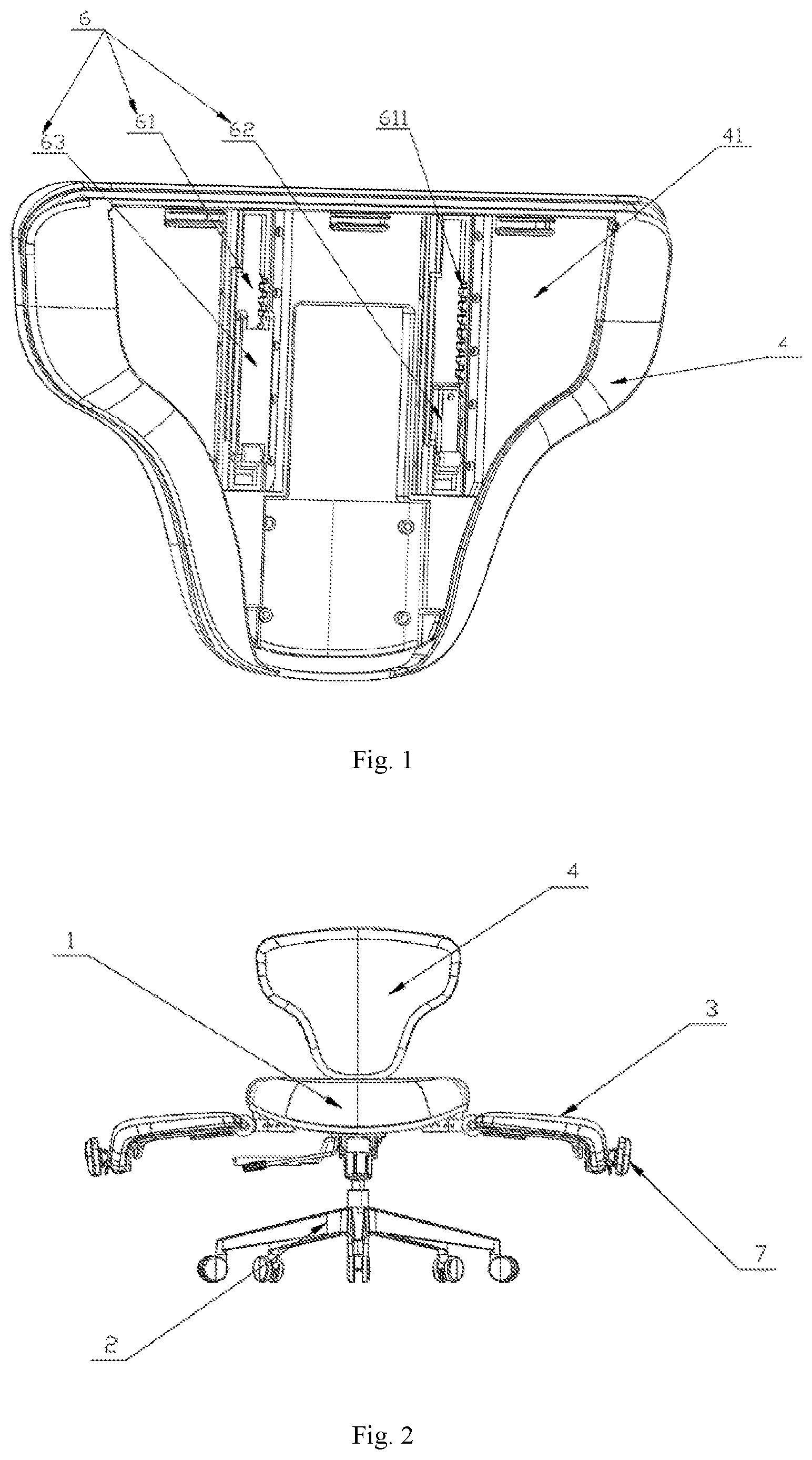Patent US12611038 — Comfortable chair suitable for multiple usage postures — Figure 1