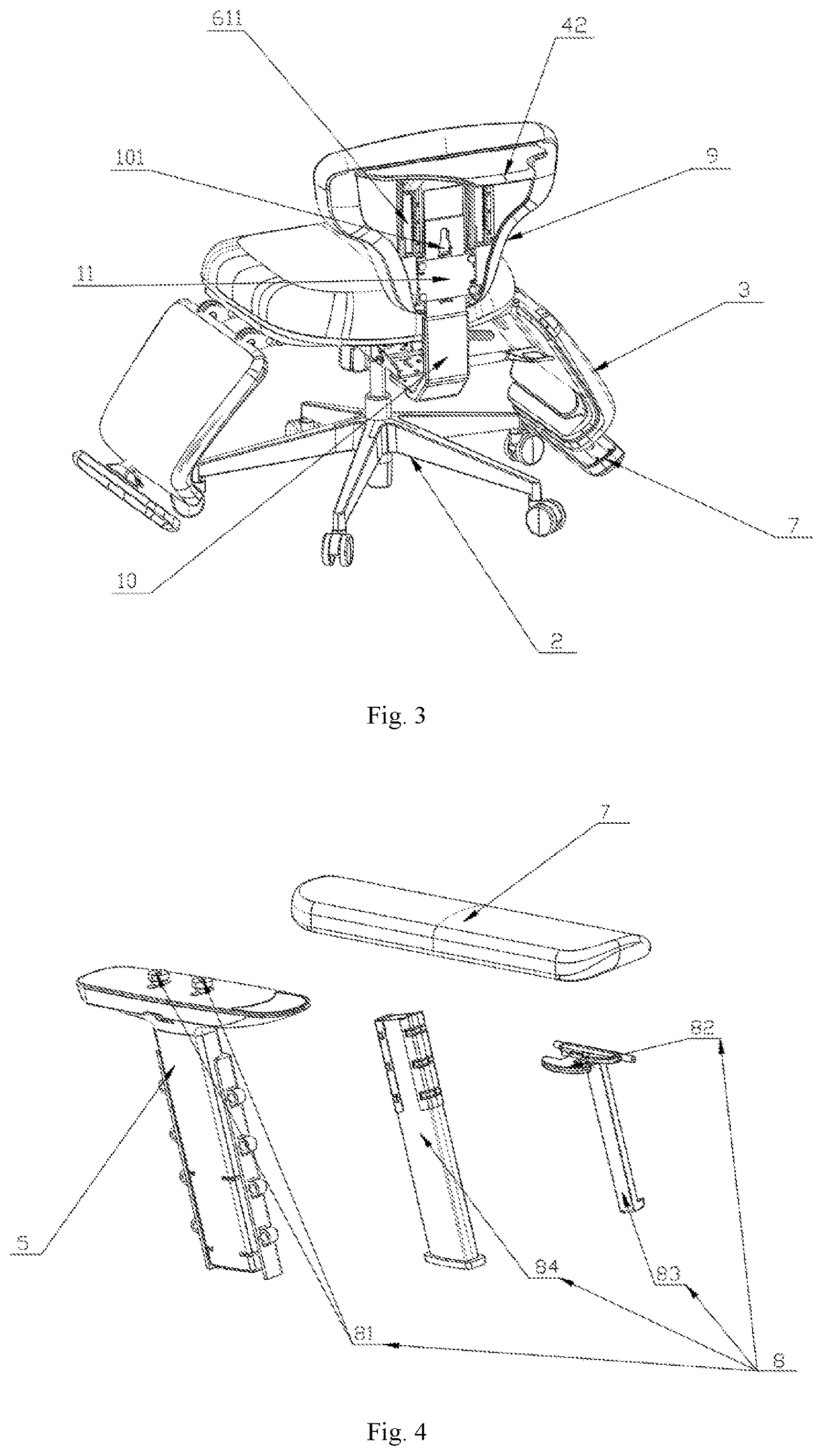 Patent US12611038 Figure 2 – Comfortable chair suitable for multiple usage postures