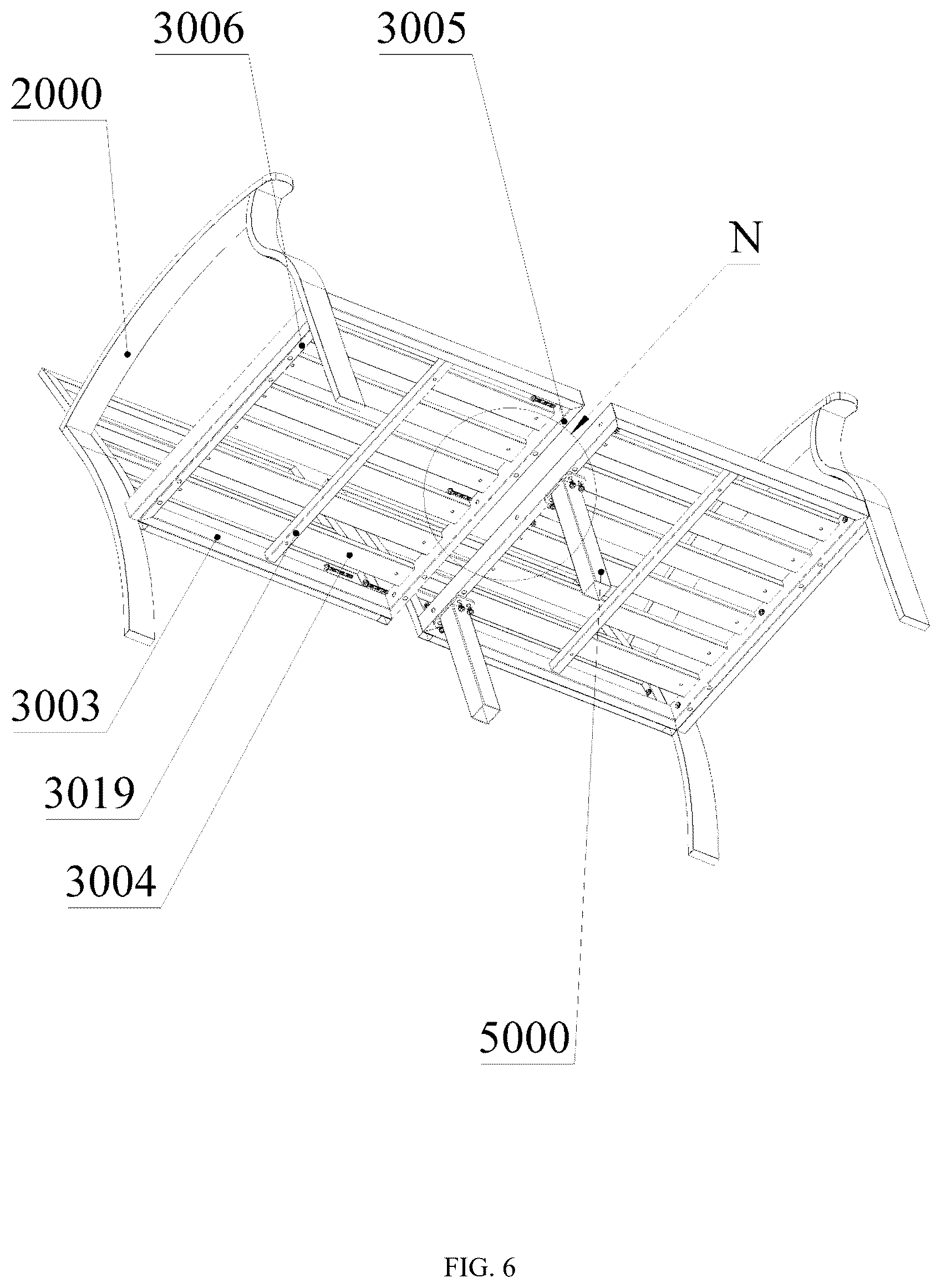Patent US12611039 Figure 6 – Sofa set convenient to assemble