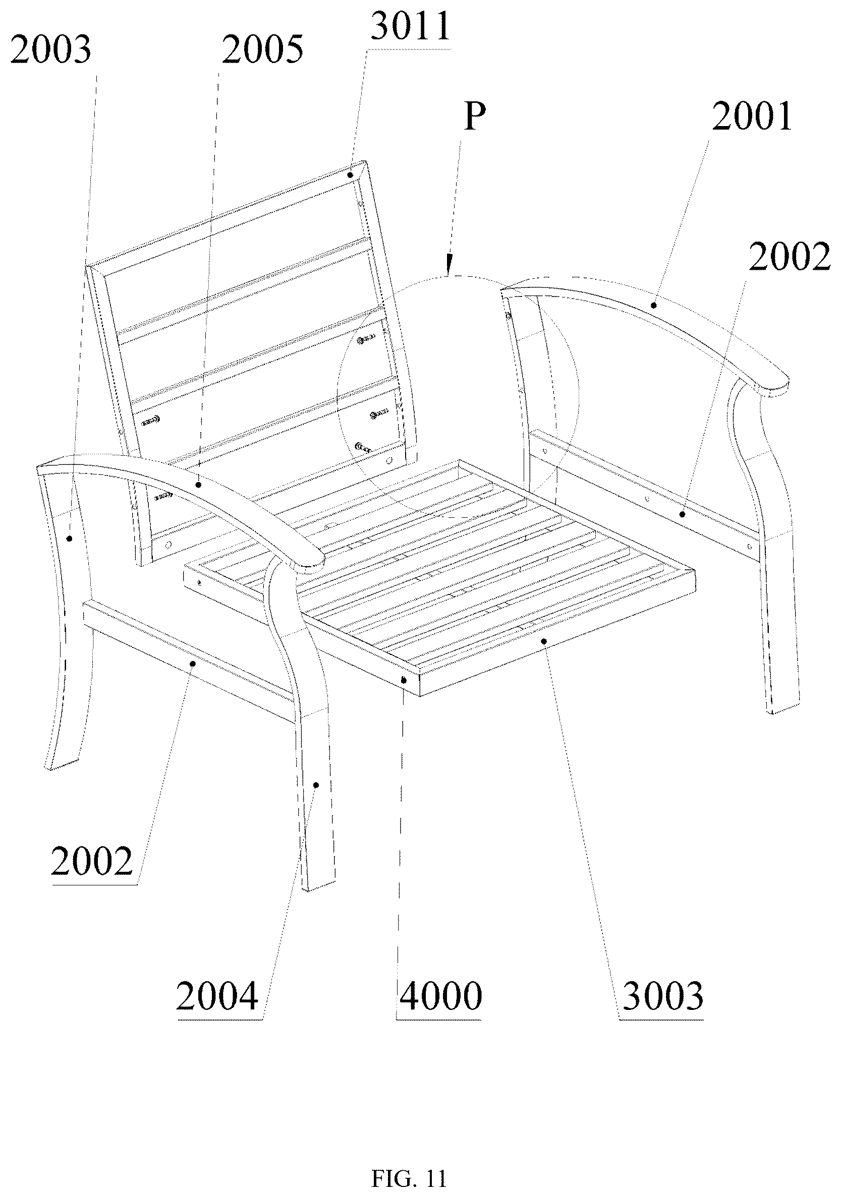 Patent US12611039 Figure 11 – Sofa set convenient to assemble
