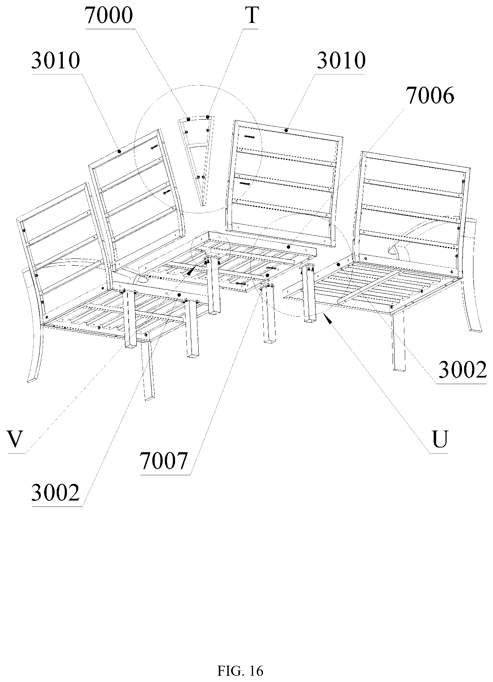 Patent US12611039 Figure 16 – Sofa set convenient to assemble