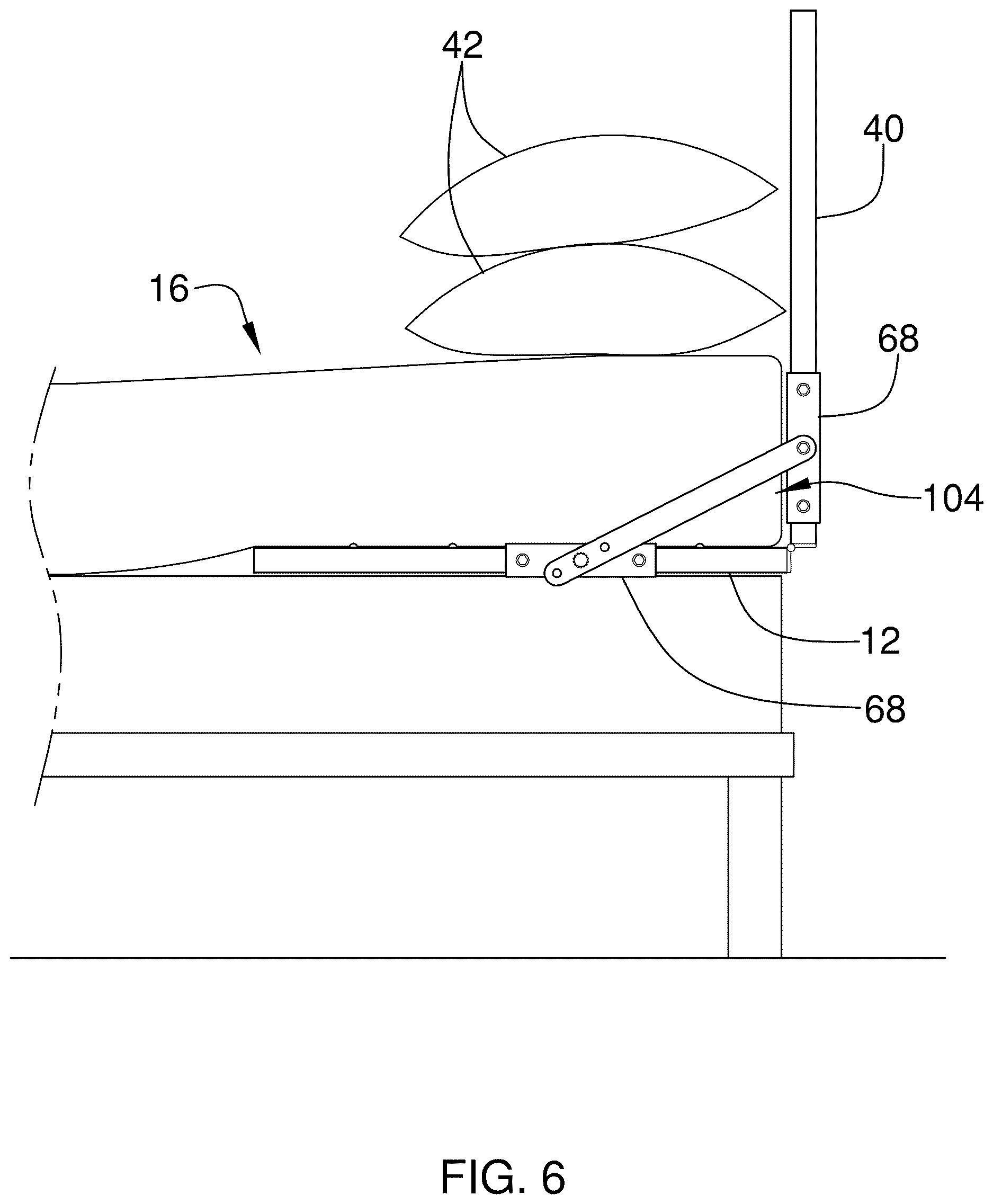 Patent US12611041 Figure 6 – Adjustable headboard device