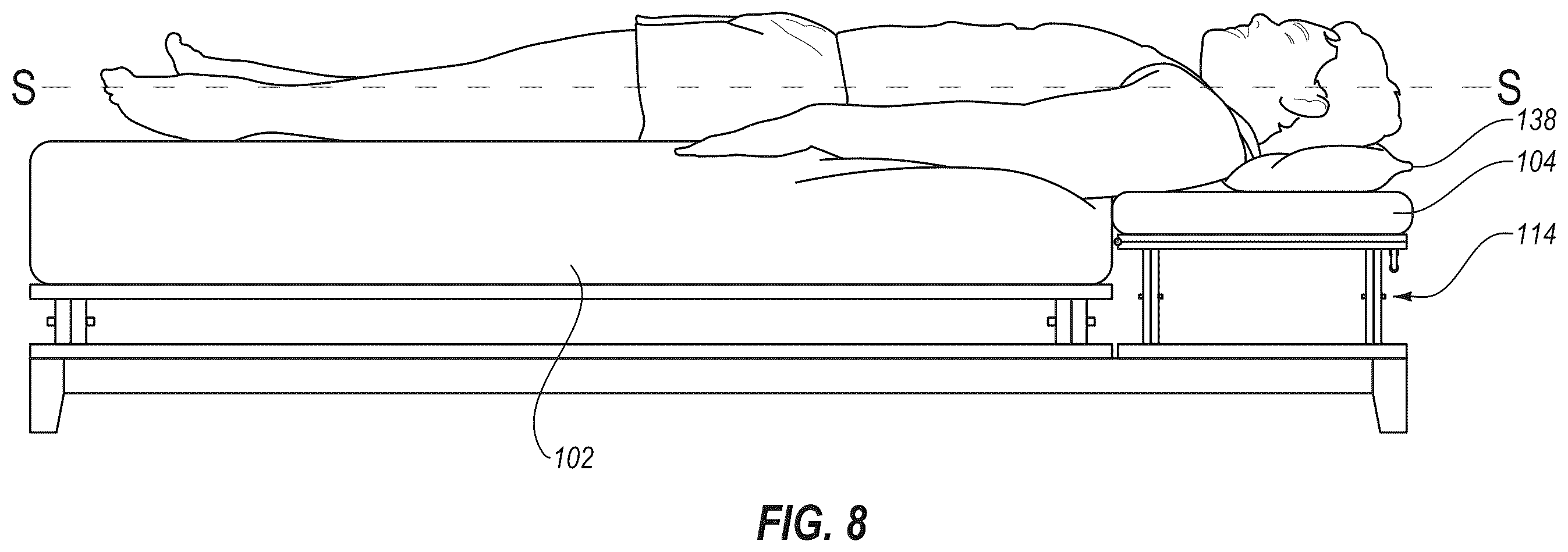Patent US12611042 Figure 8 – Adjustable sleep system with independent sections