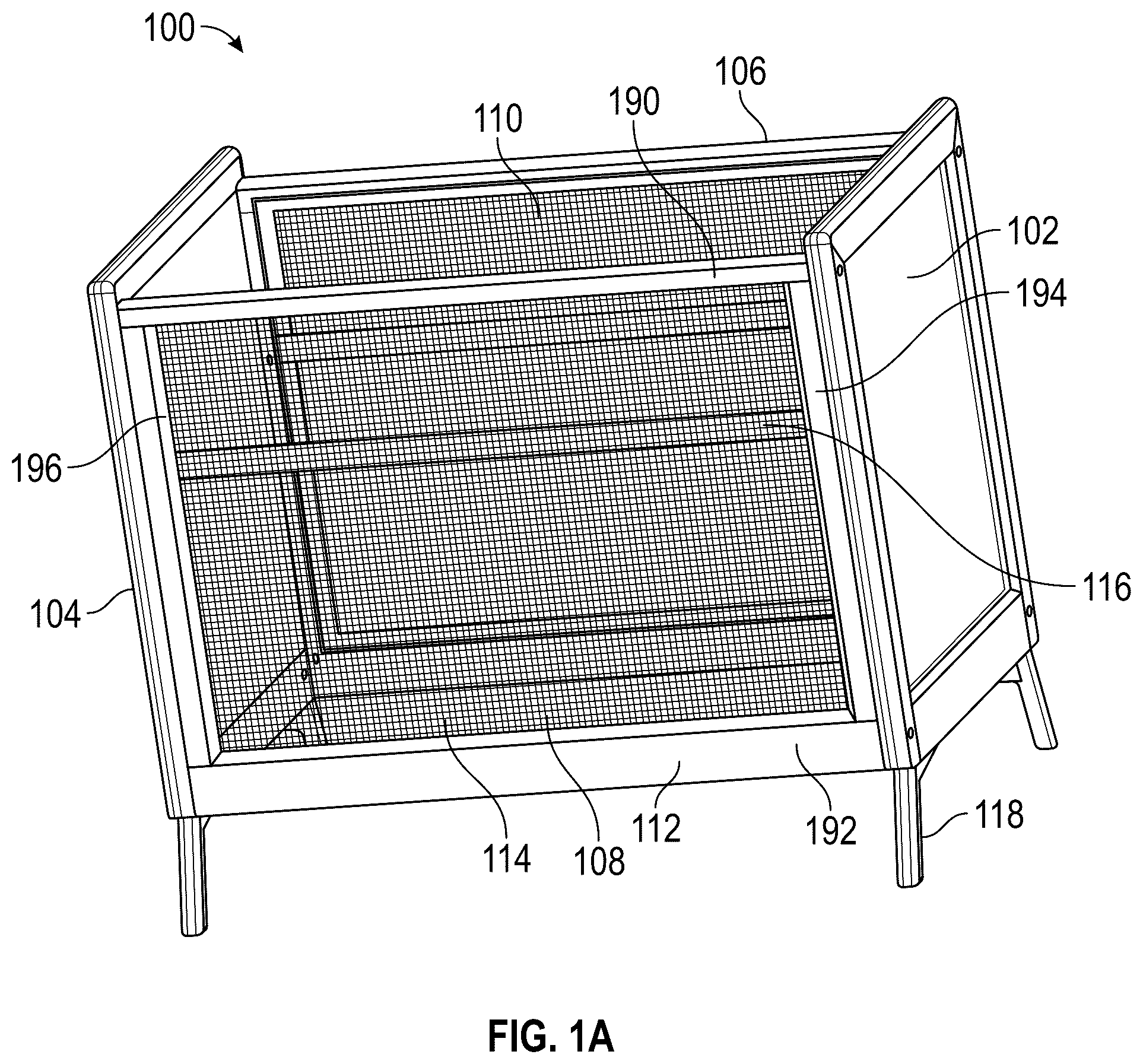 Patent US12611049 — Breathable crib — Figure 1