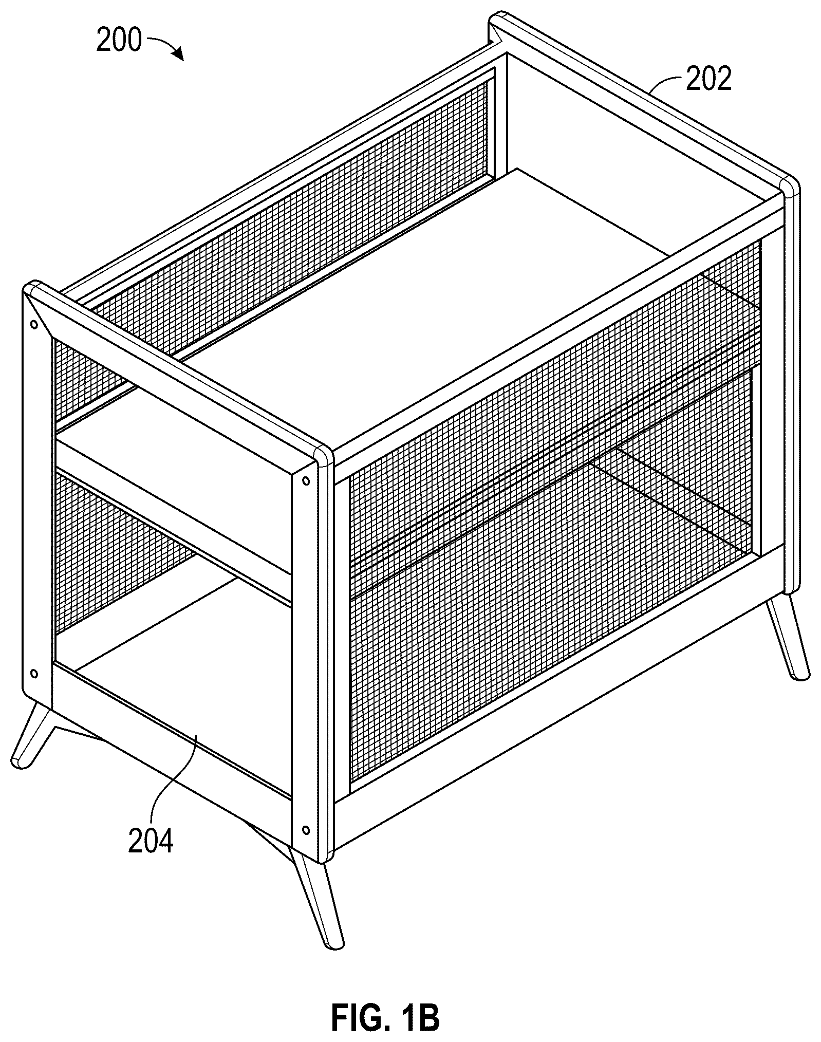 Patent US12611049 Figure 2 – Breathable crib
