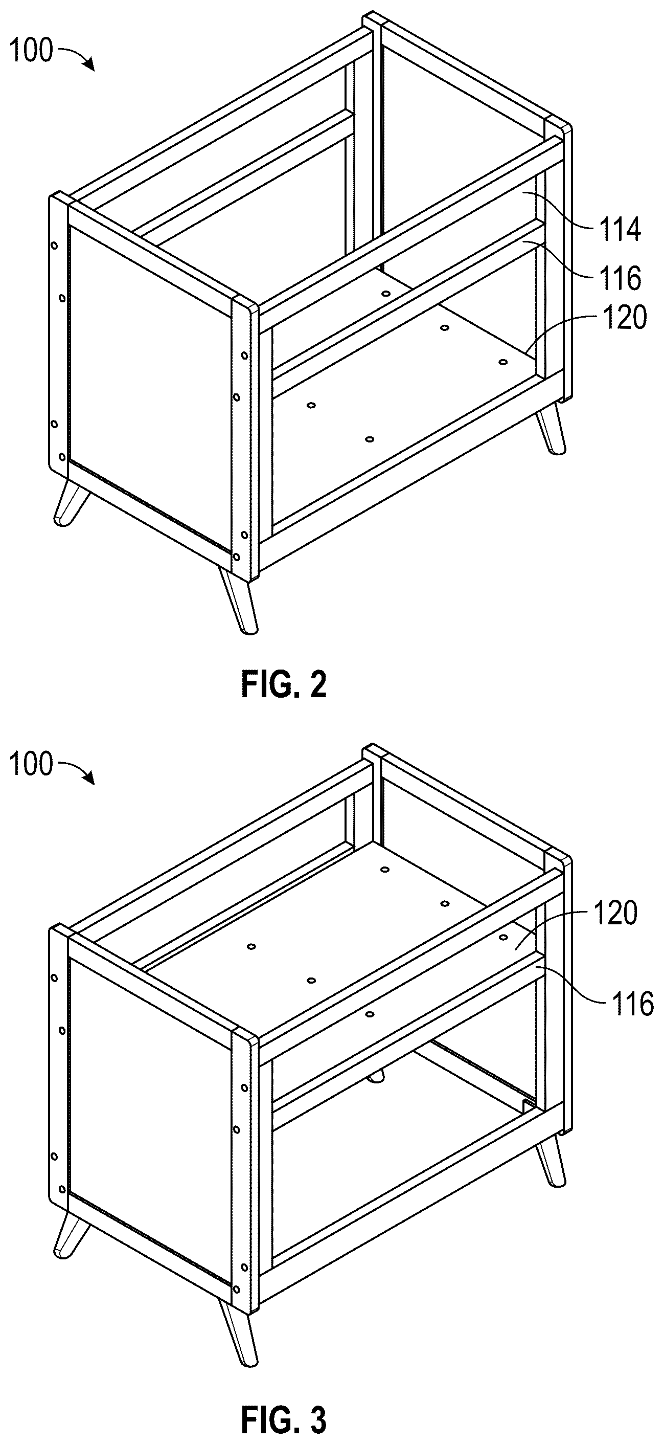 Patent US12611049 Figure 3 – Breathable crib