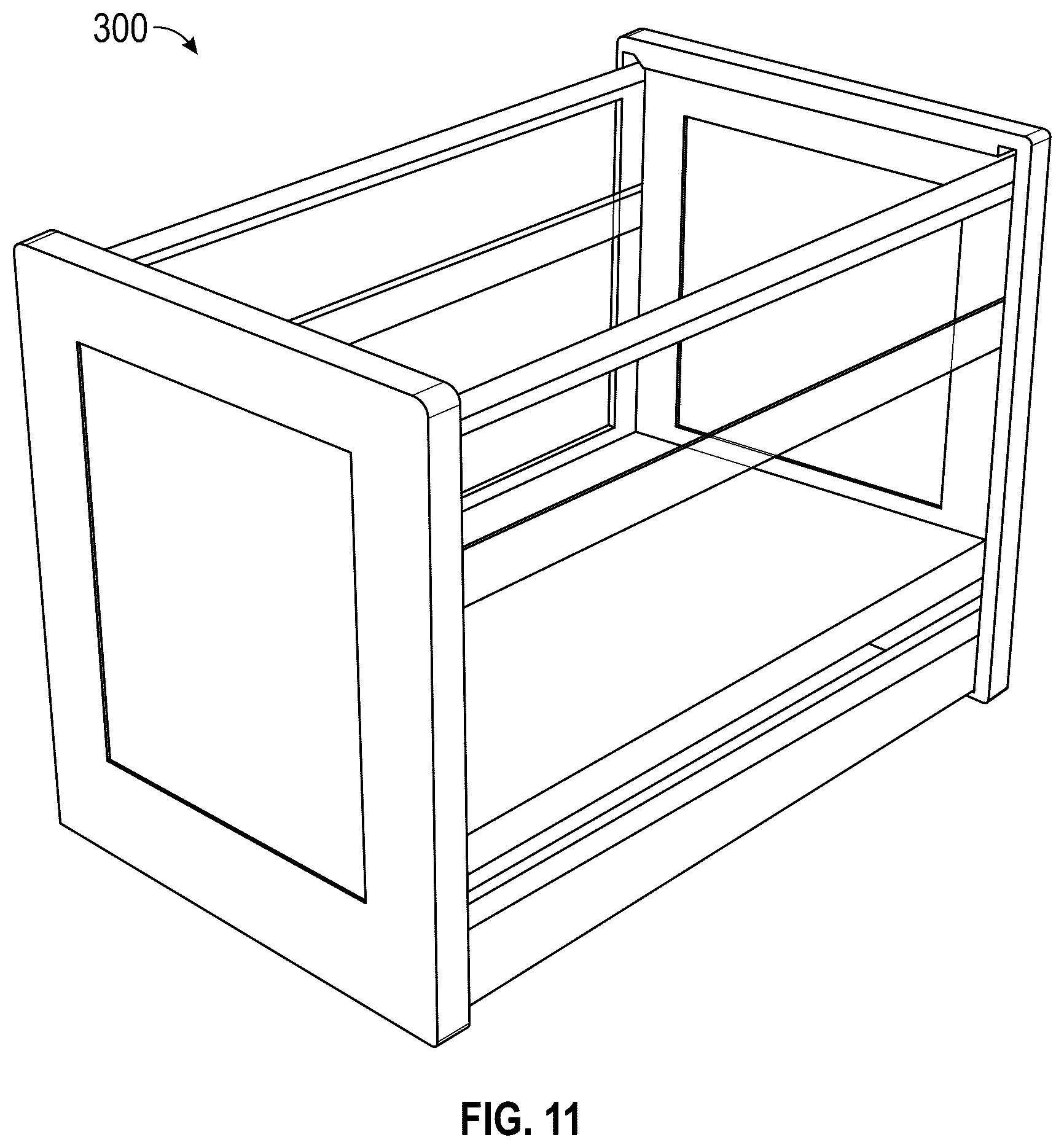 Patent US12611049 Figure 9 – Breathable crib
