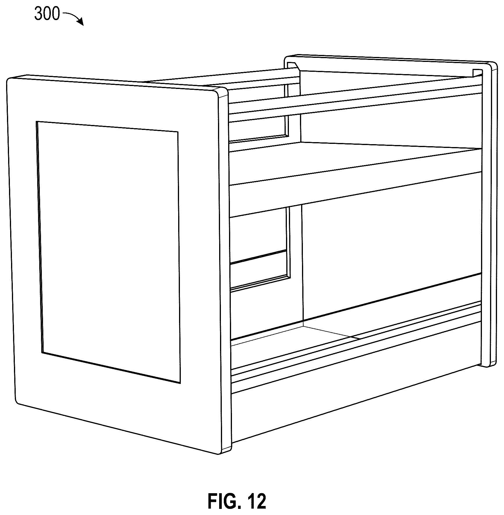 Patent US12611049 Figure 10 – Breathable crib