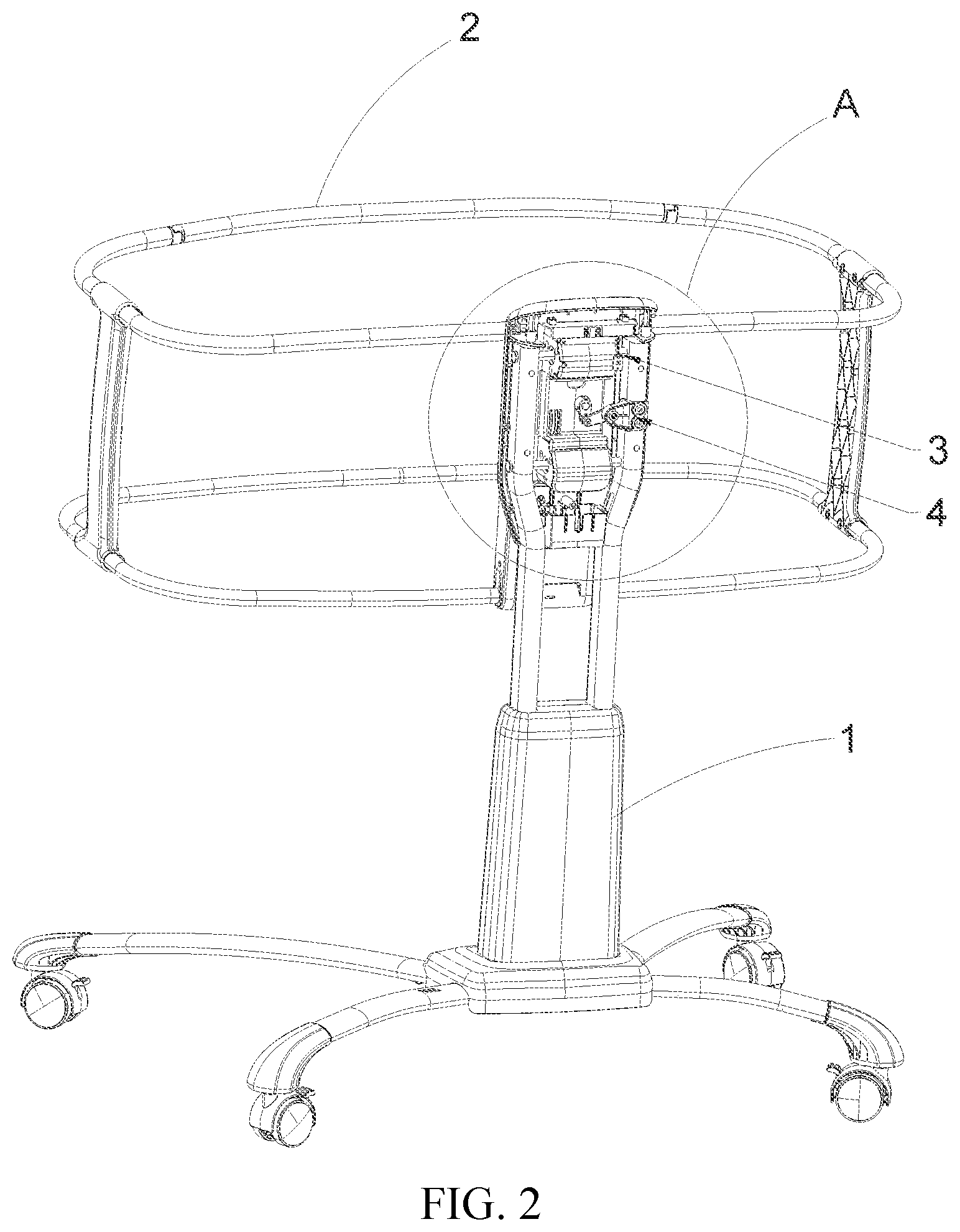 Patent US12611050 Figure 2 – Baby bassinet