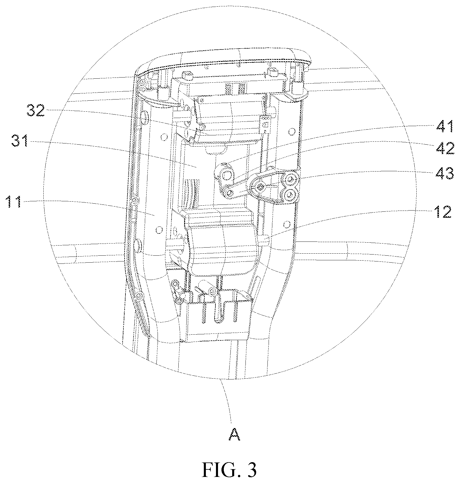 Patent US12611050 Figure 3 – Baby bassinet