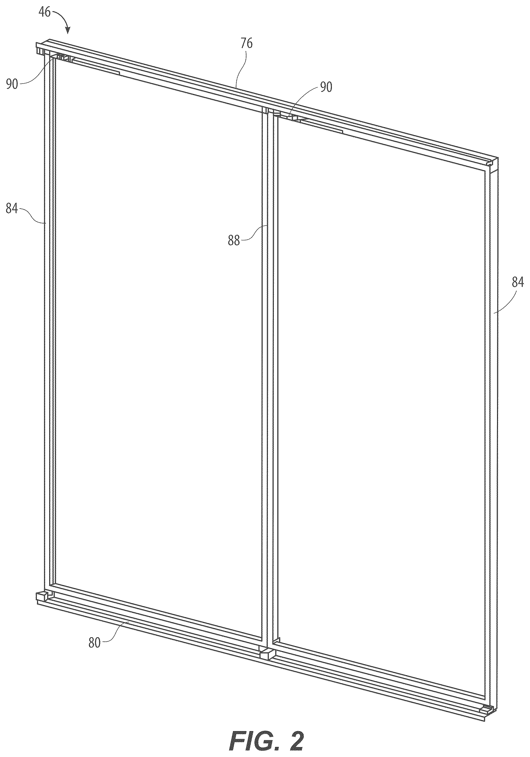 Patent US12611051 Figure 2 – Door panel for a merchandiser