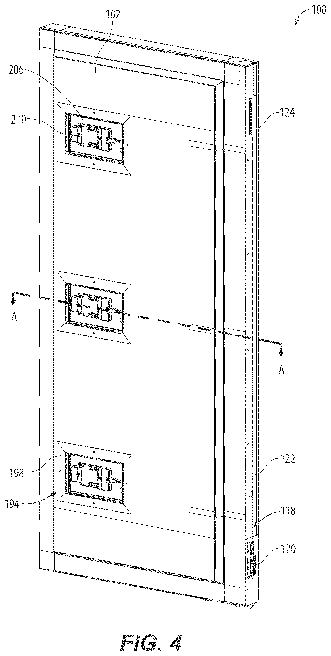 Patent US12611051 Figure 4 – Door panel for a merchandiser