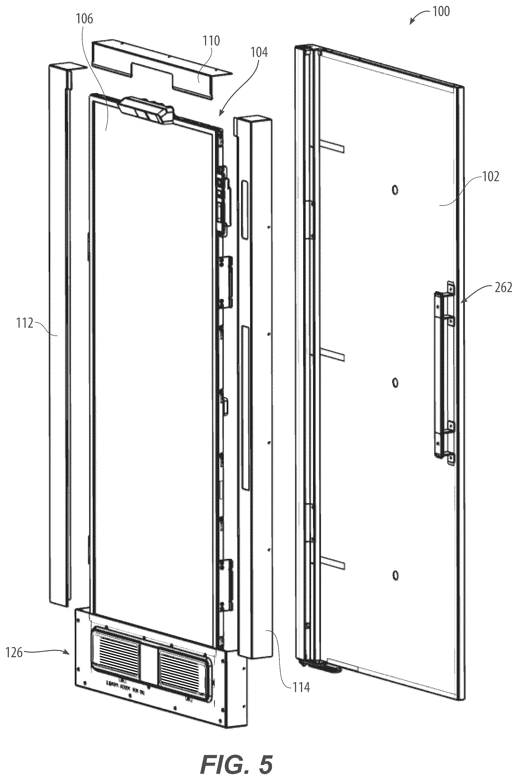 Patent US12611051 Figure 5 – Door panel for a merchandiser