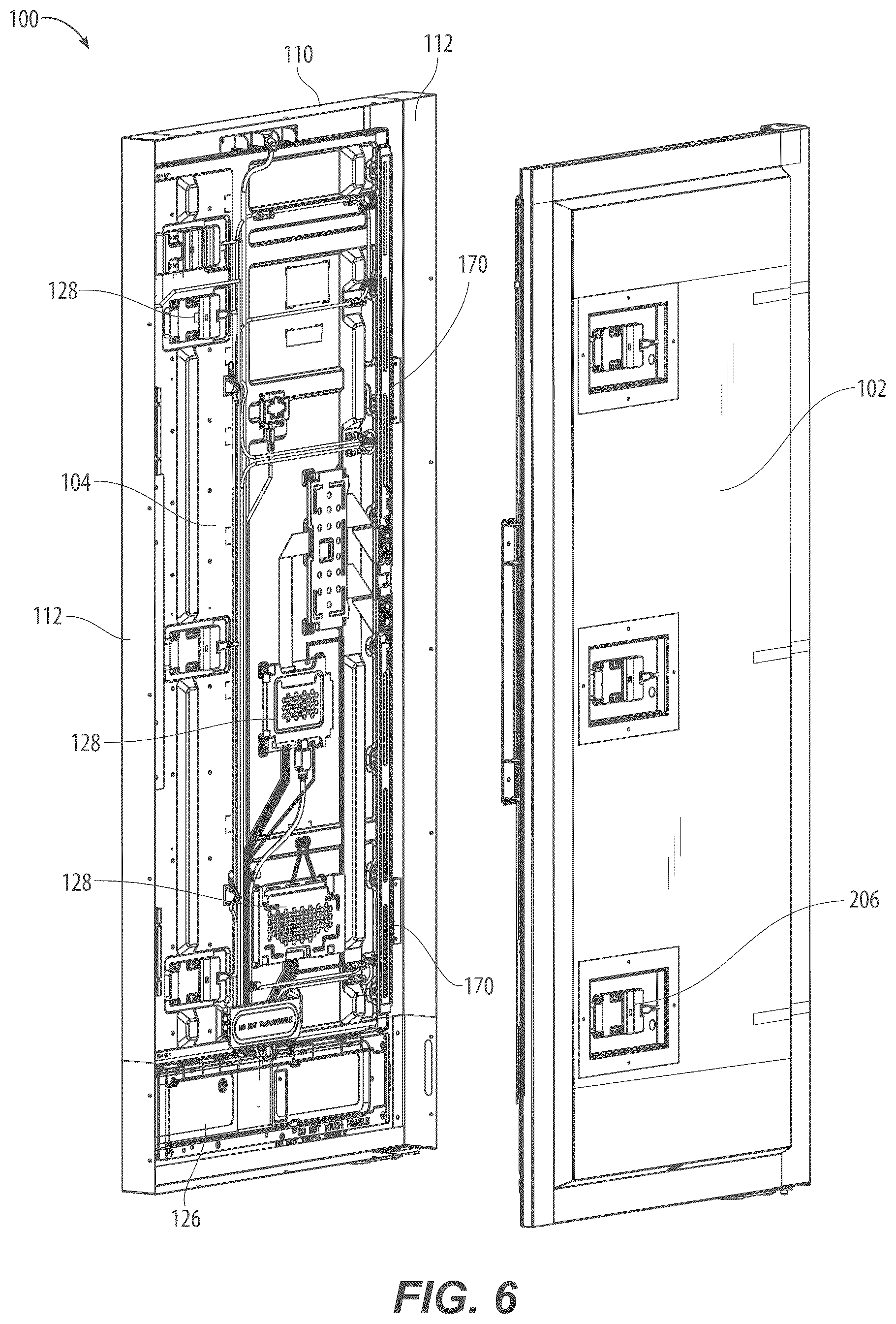 Patent US12611051 Figure 6 – Door panel for a merchandiser