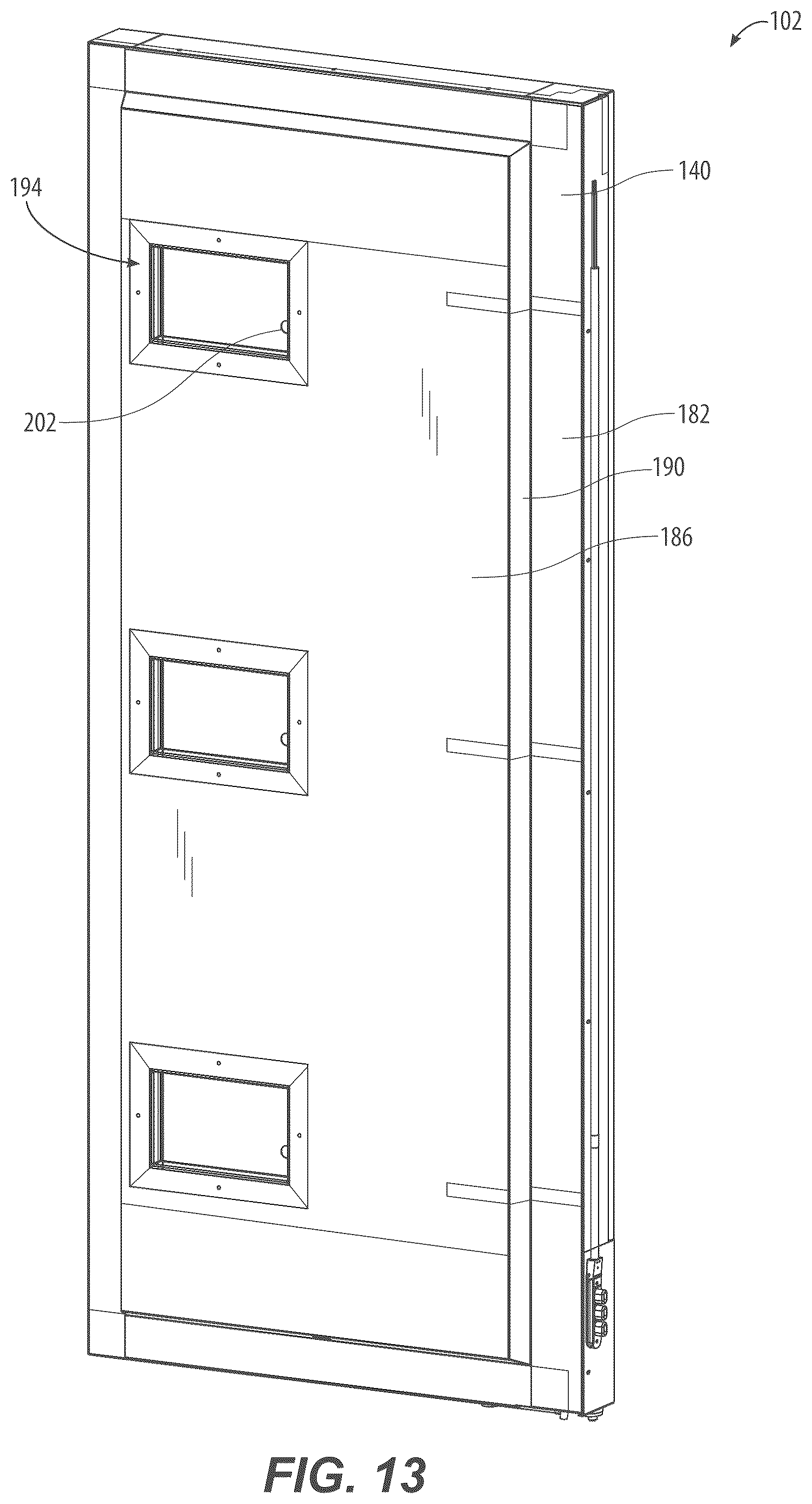 Patent US12611051 Figure 12 – Door panel for a merchandiser