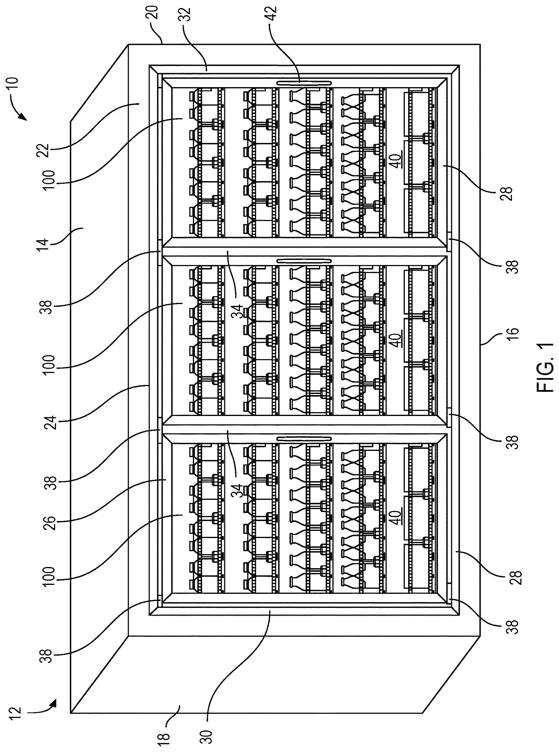 Patent US12611052 — Reducing power consumption of refrigerated display case with electronic door display — Figure 1