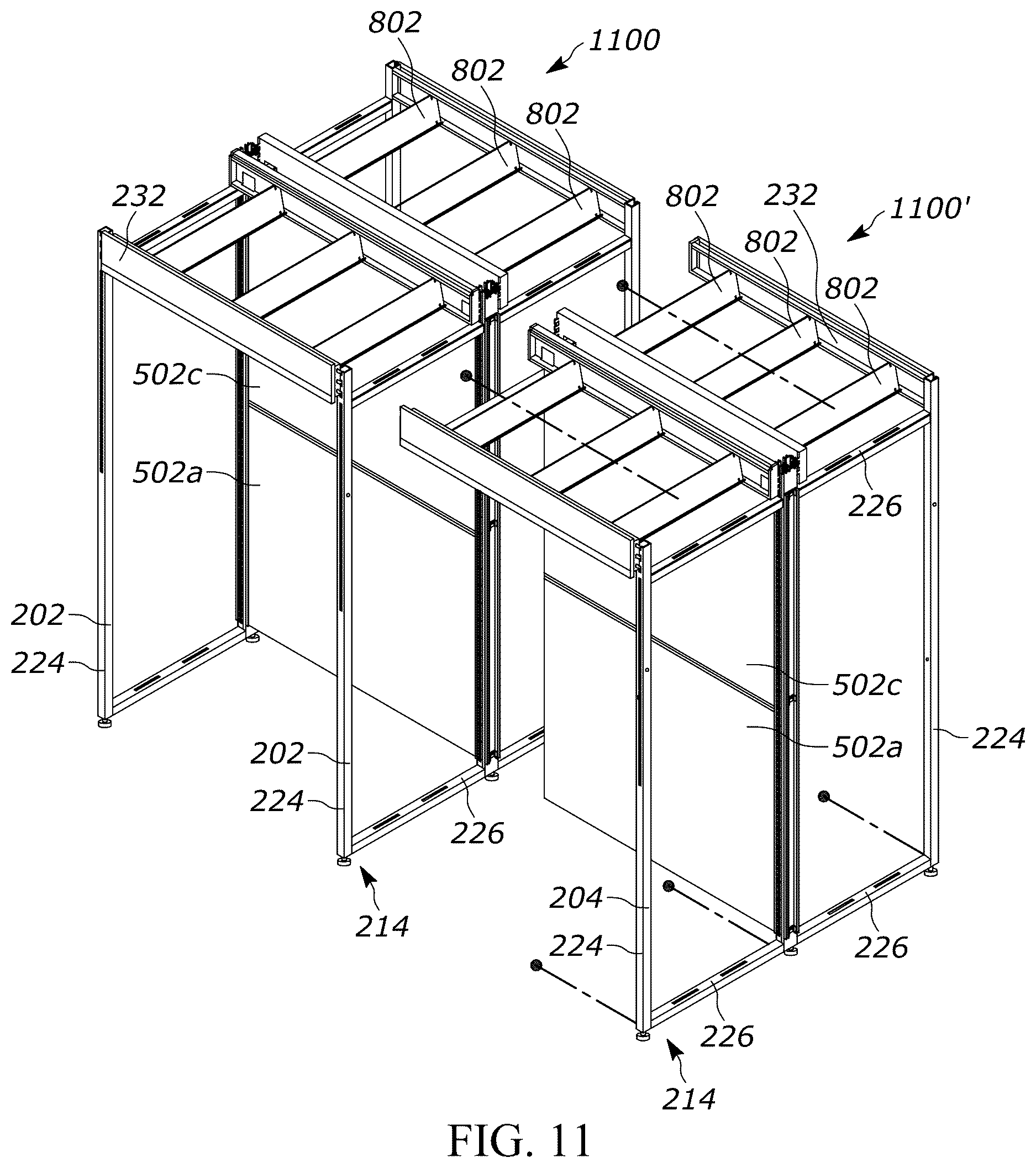 Patent US12611054 Figure 10 – Gondola shelving unit