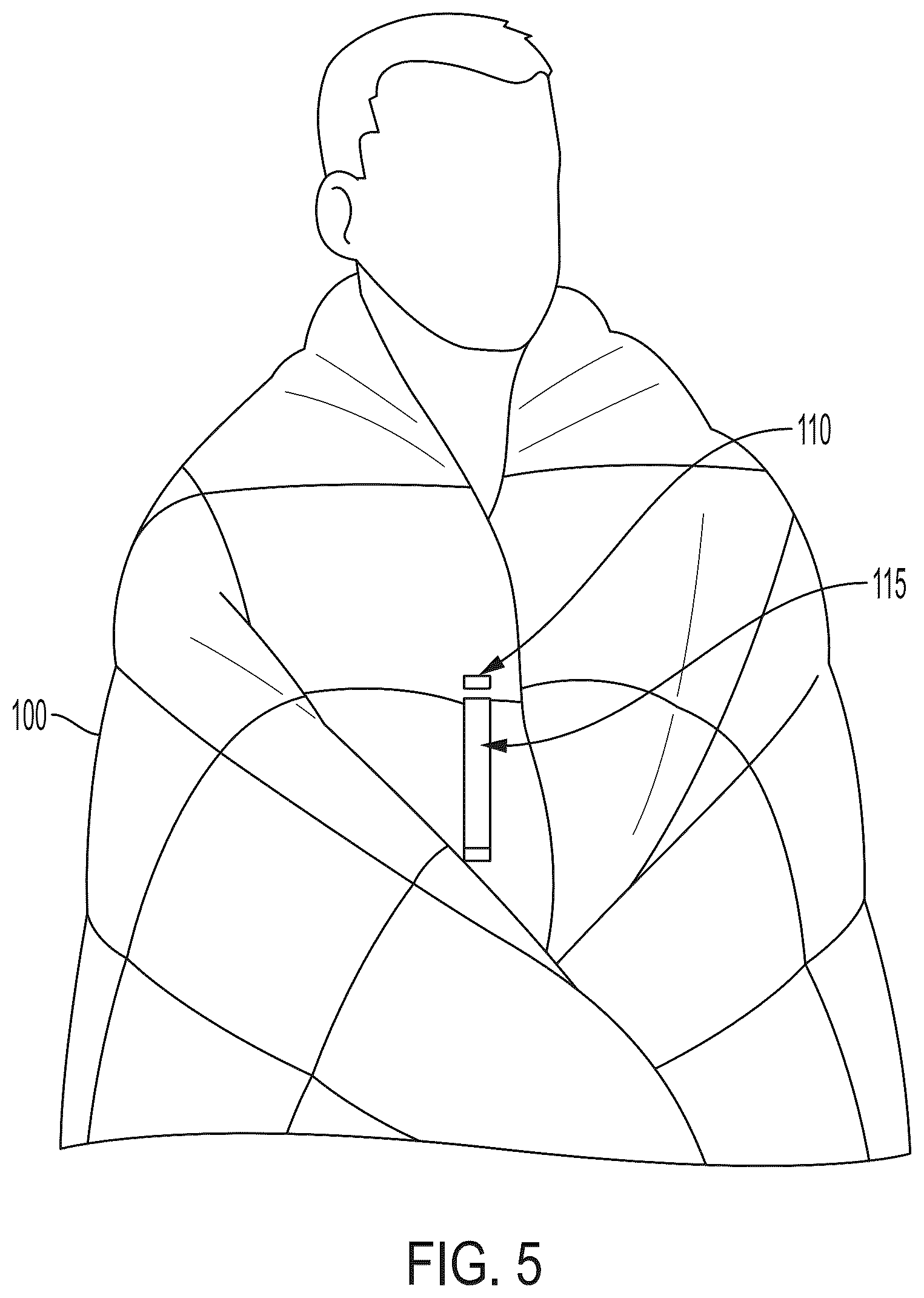 Patent US12611056 Figure 5 – Convertible blanket with storage sack