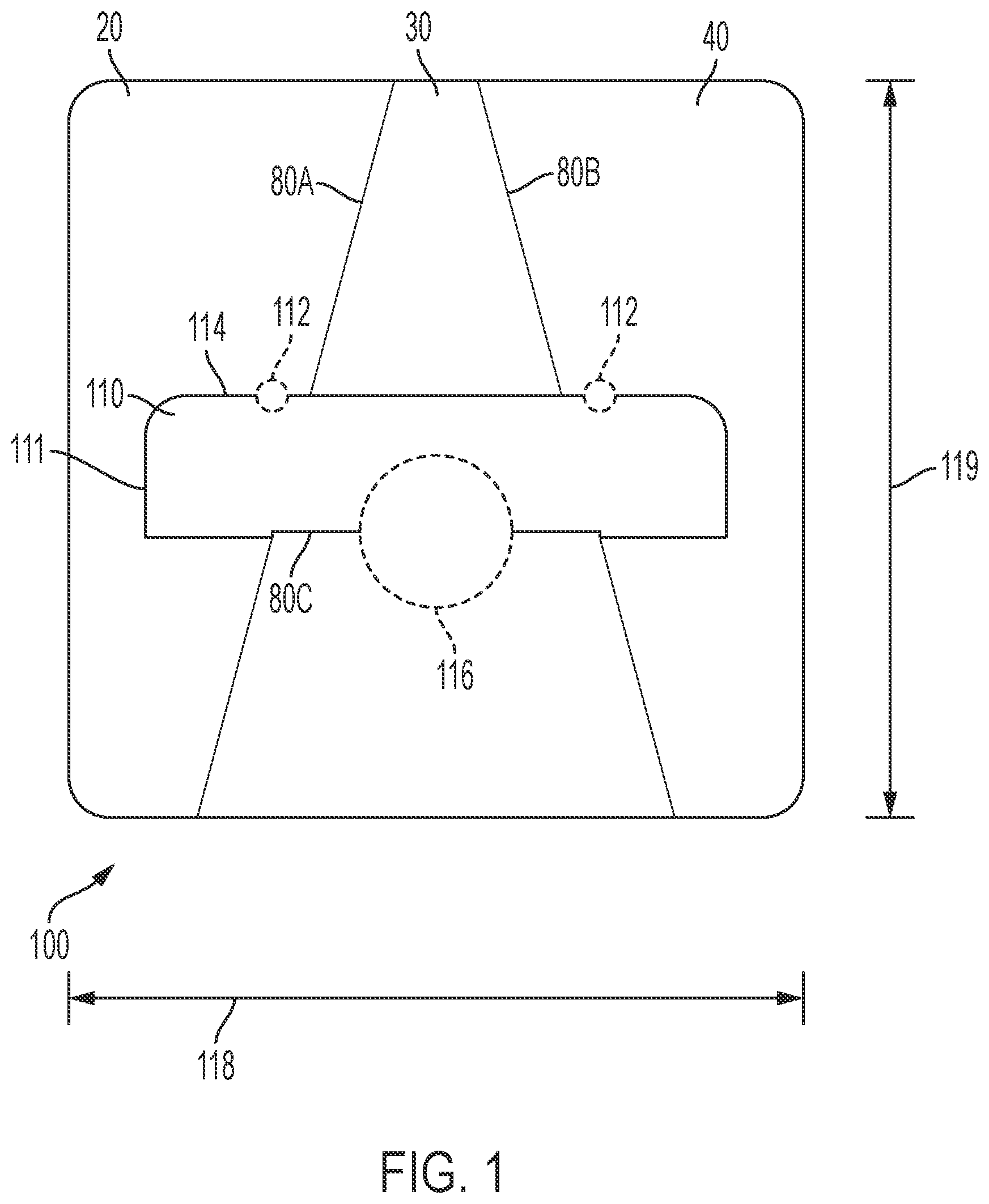 Patent US12611062 Figure 1 – Foldable portable device holder