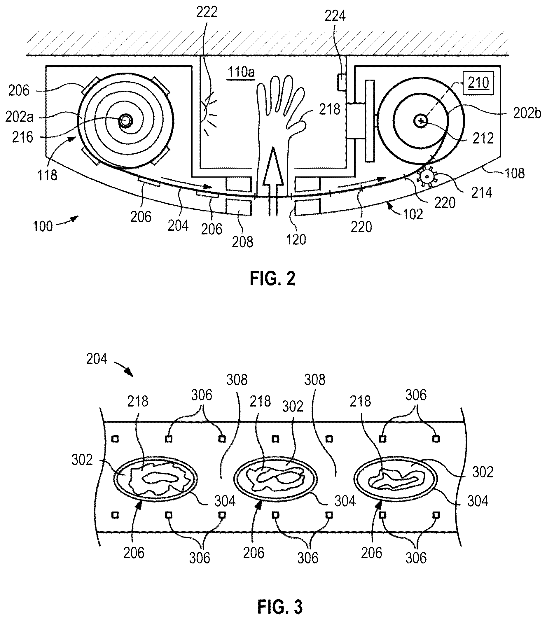 Patent US12611063 Figure 2 – Glove cartridge assemblies for touchless glove application systems