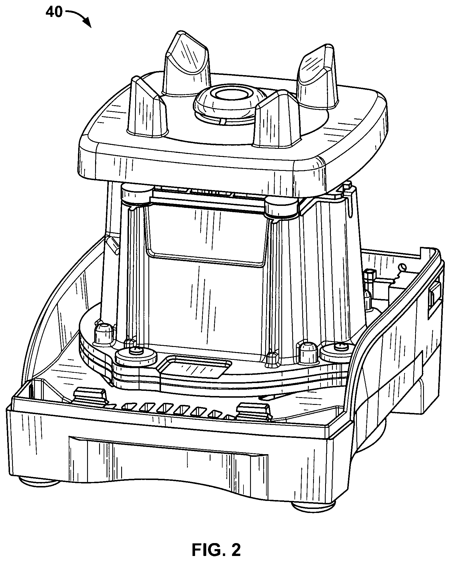 Patent US12611065 Figure 2 – Powered blending container