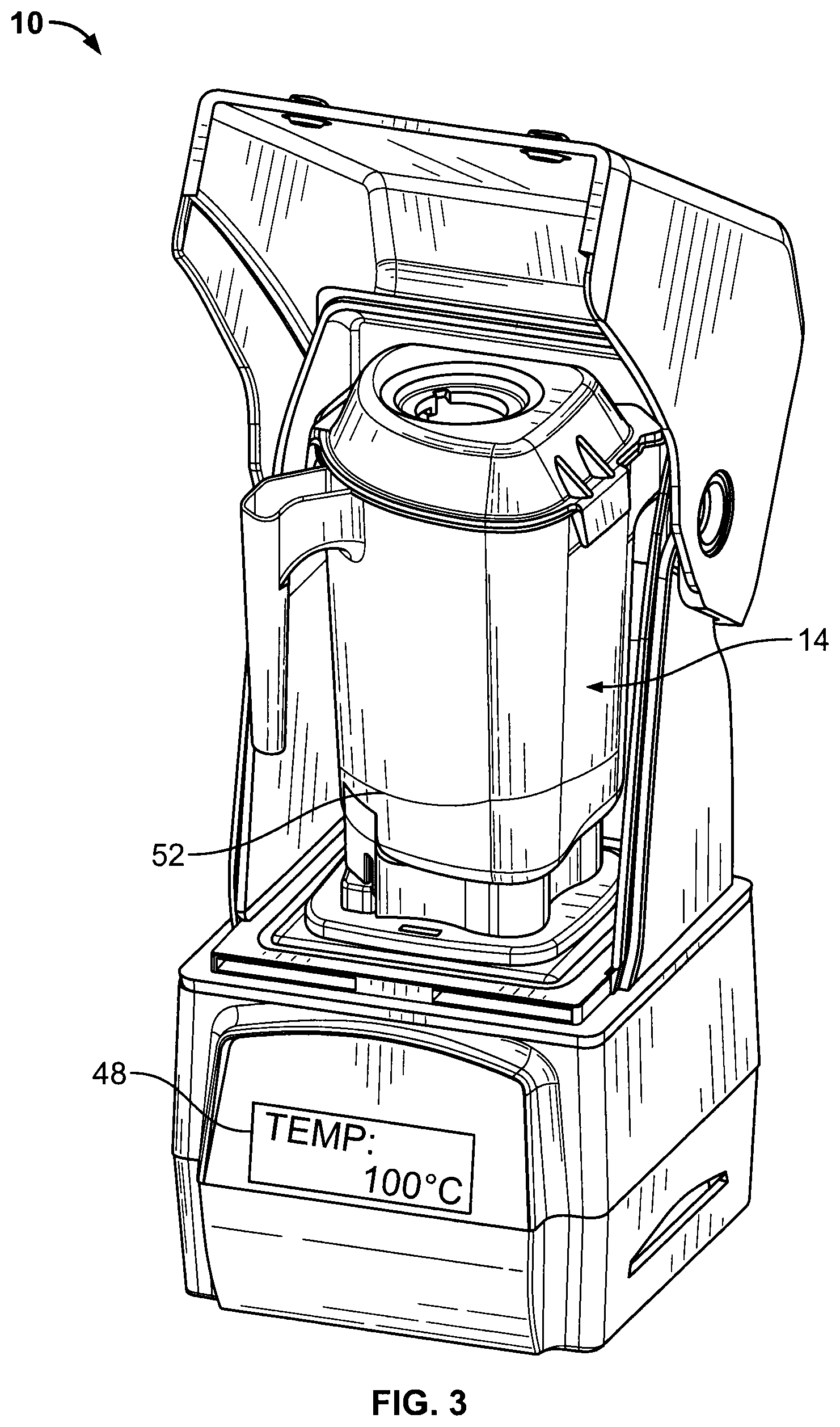 Patent US12611065 Figure 3 – Powered blending container