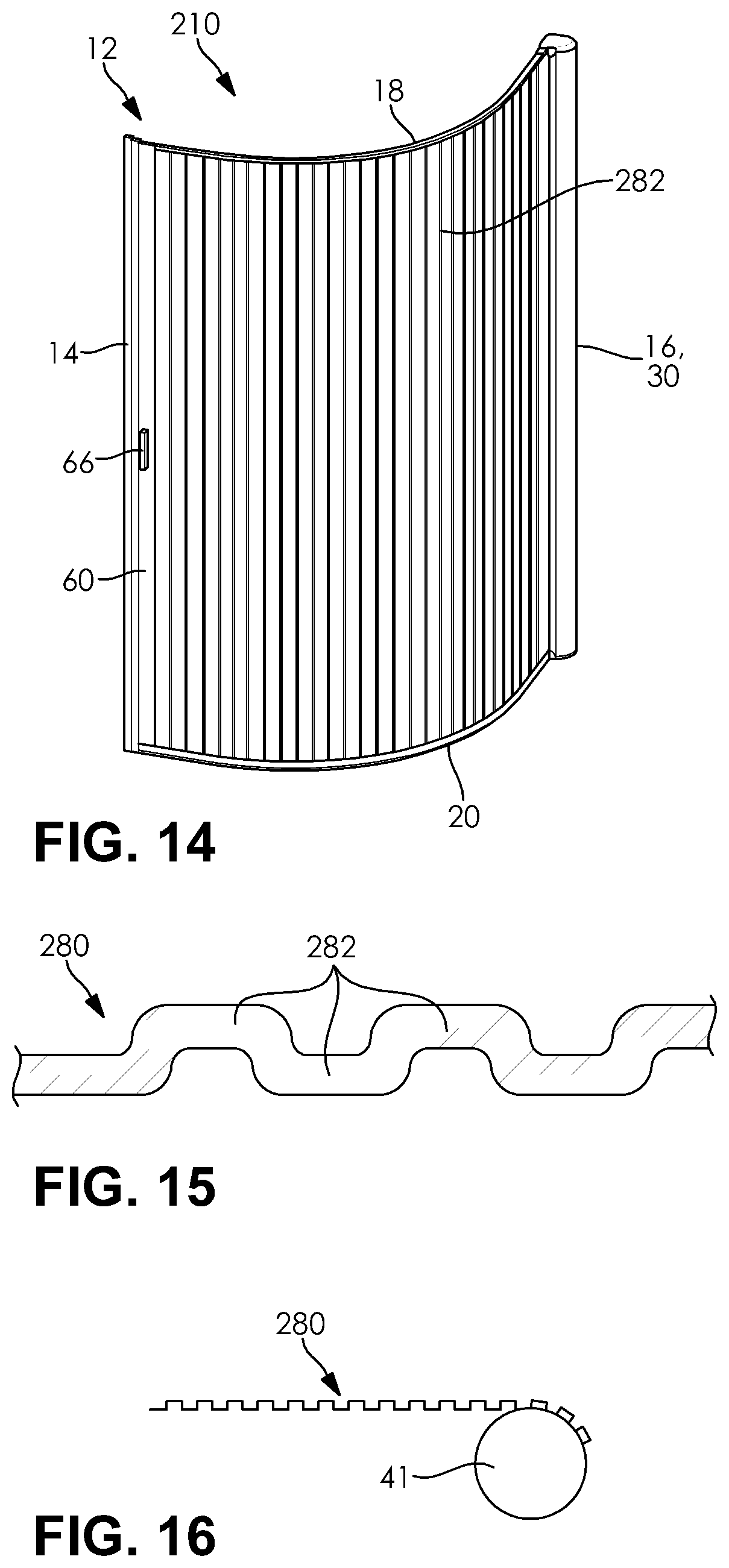 Patent US12611067 Figure 8 – Retractable curved shower door