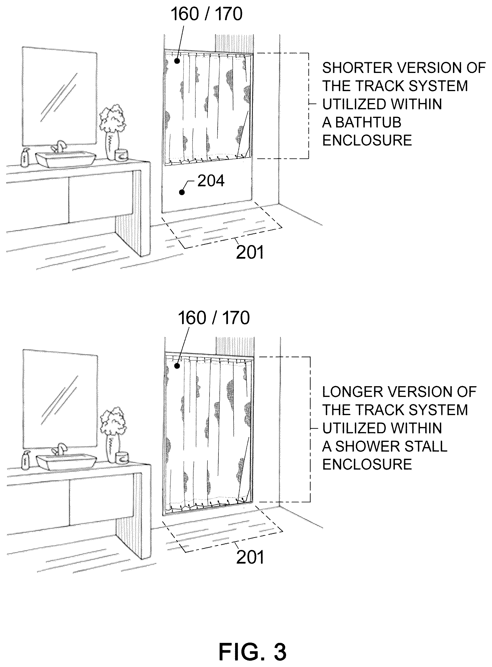Patent US12611069 Figure 3 – Magnetically sealed bathing area liner track system
