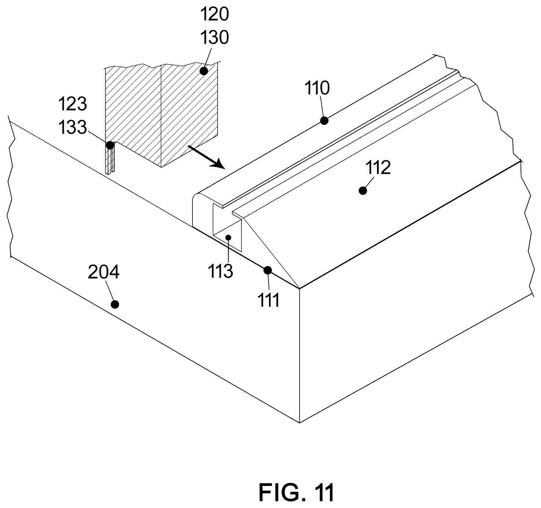 Patent US12611069 Figure 11 – Magnetically sealed bathing area liner track system