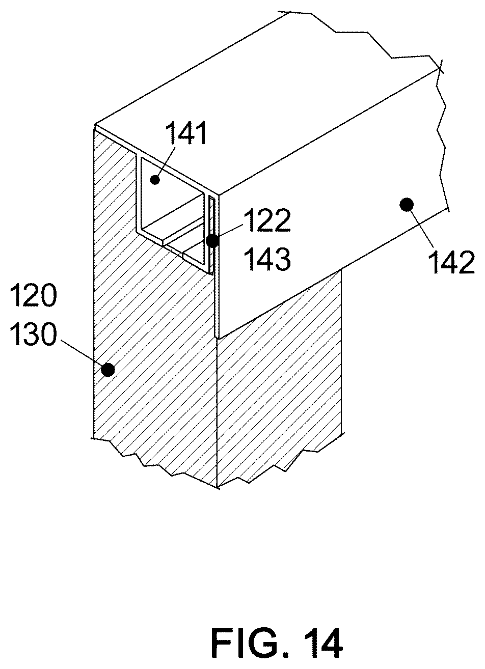 Patent US12611069 Figure 14 – Magnetically sealed bathing area liner track system