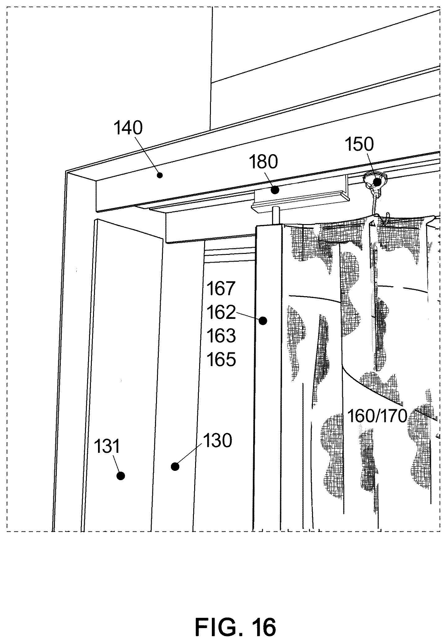 Patent US12611069 Figure 16 – Magnetically sealed bathing area liner track system