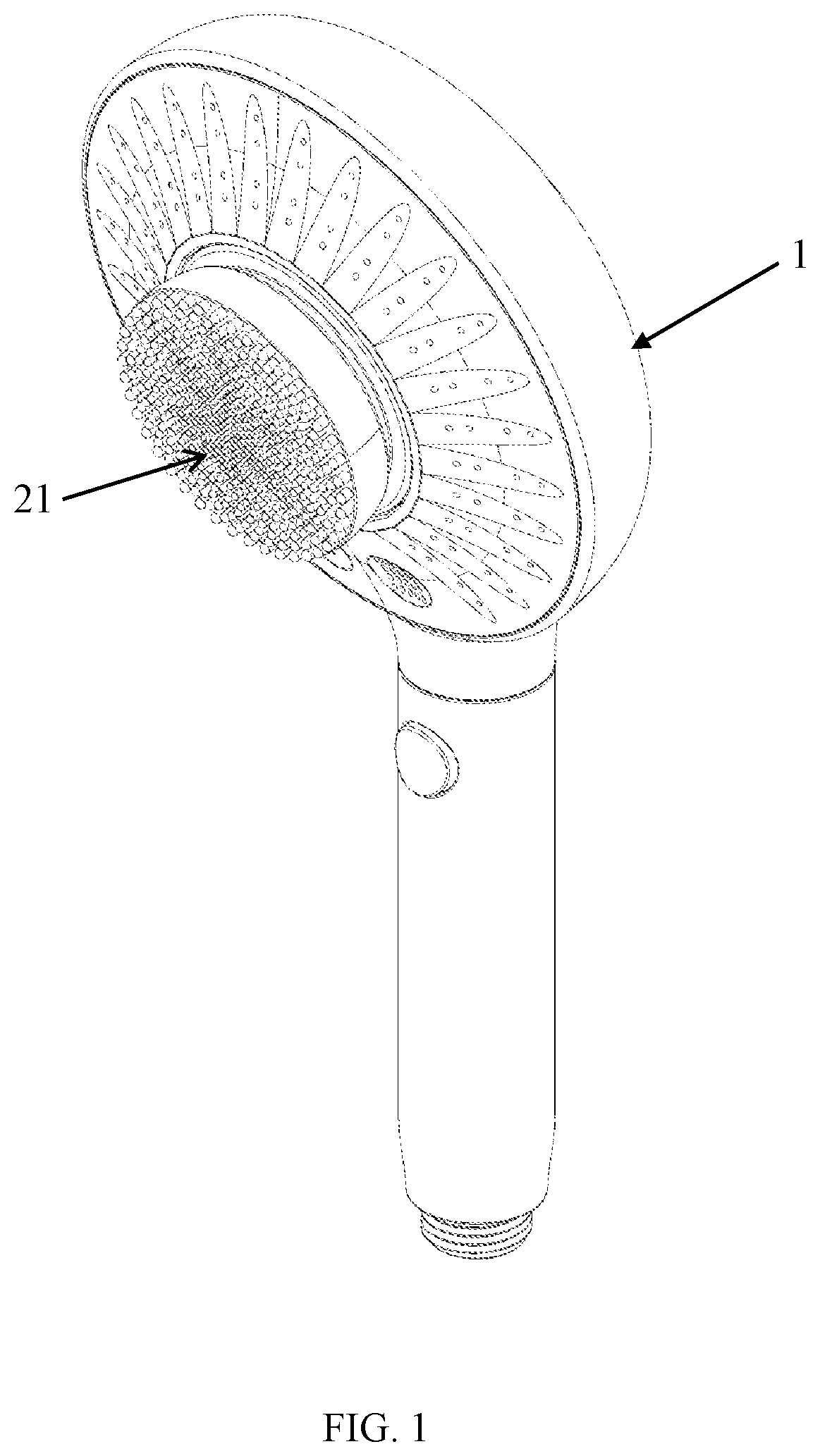 Patent US12611071 Figure 1 – Shower device