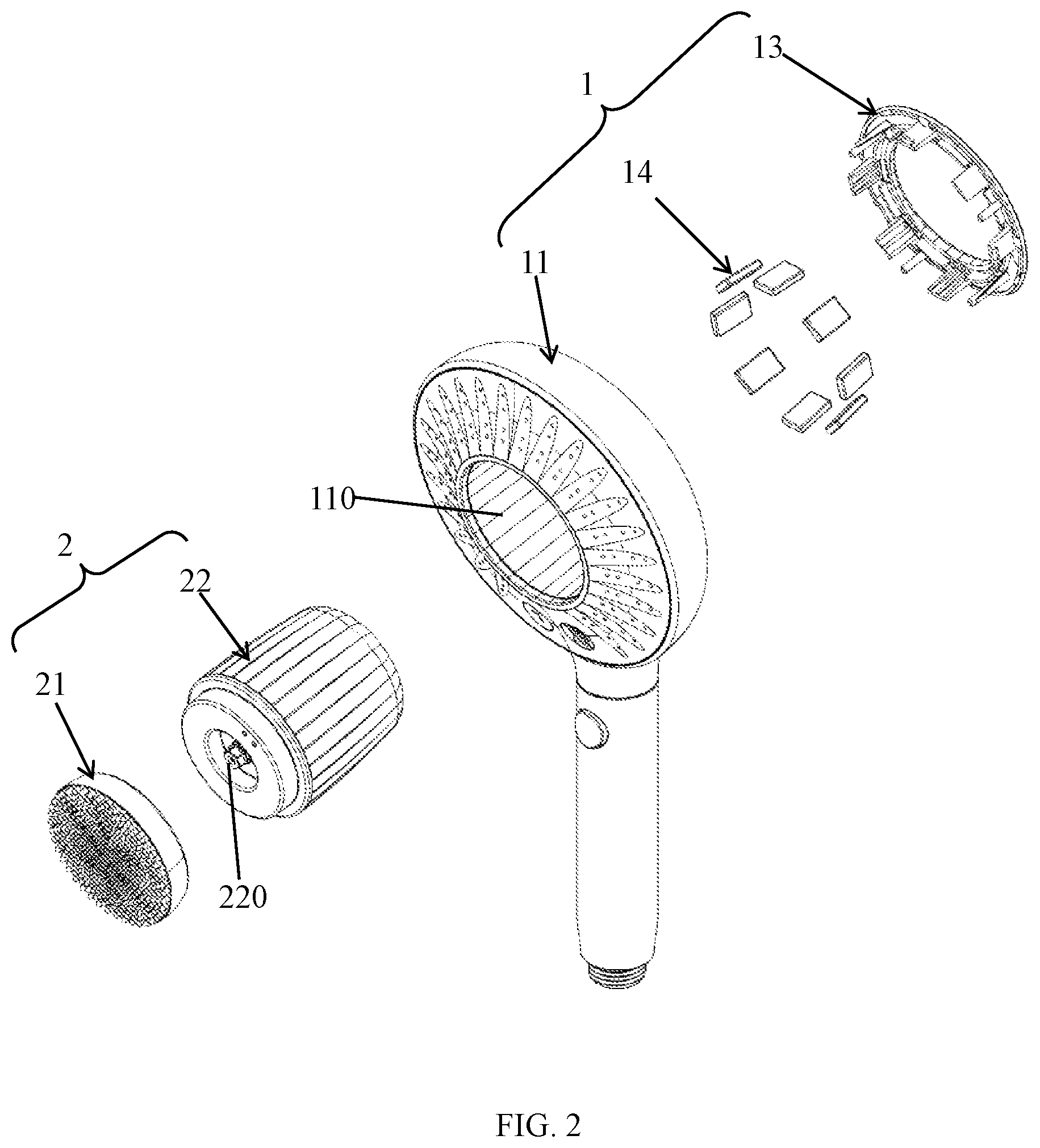 Patent US12611071 Figure 2 – Shower device