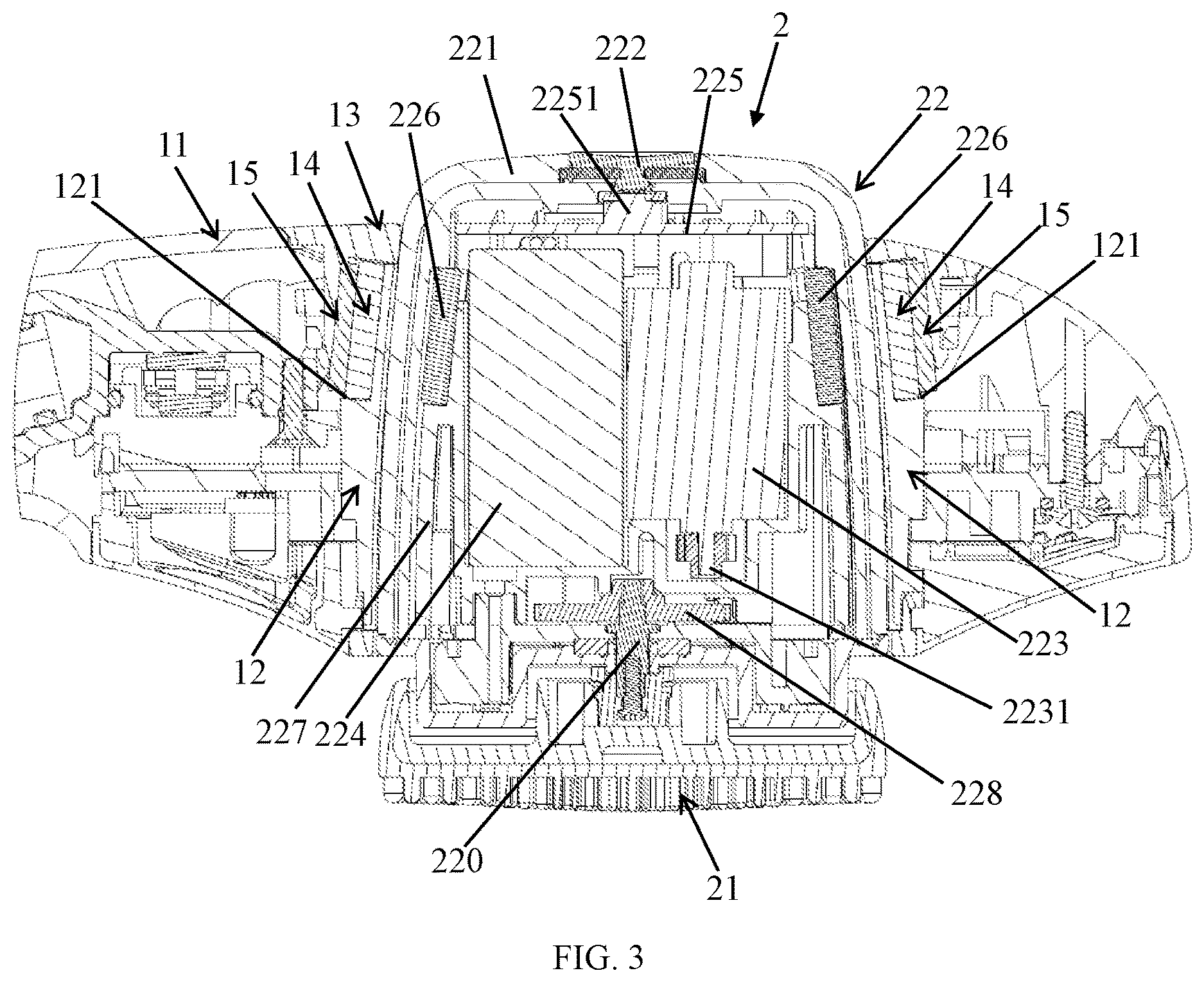 Patent US12611071 Figure 3 – Shower device