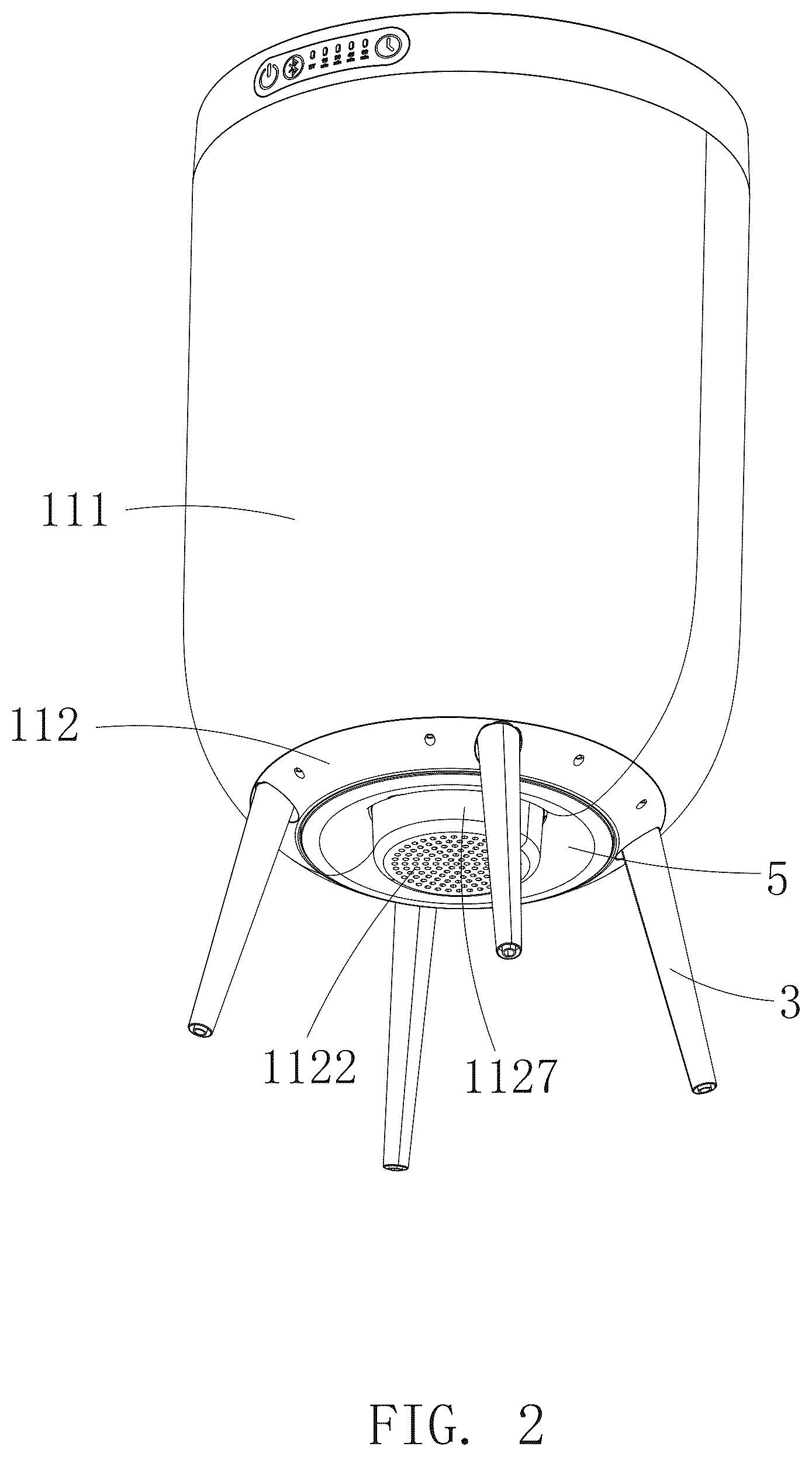 Patent US12611072 Figure 2 – Towel warmer bucket