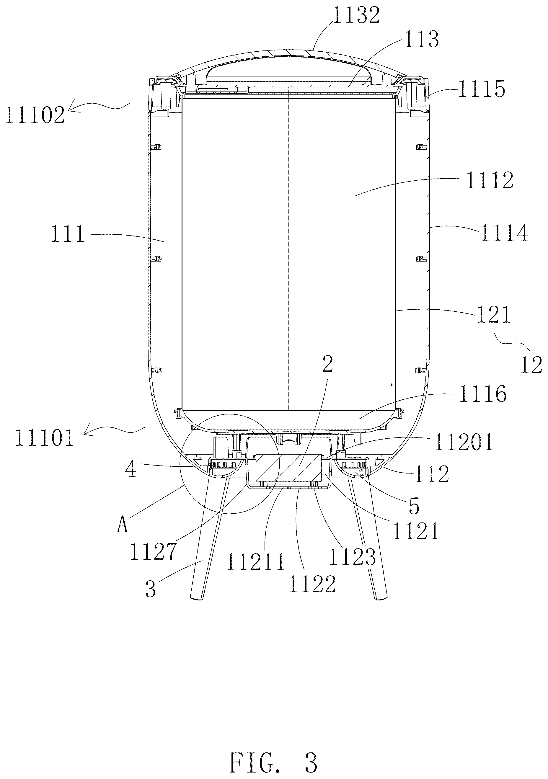 Patent US12611072 Figure 3 – Towel warmer bucket